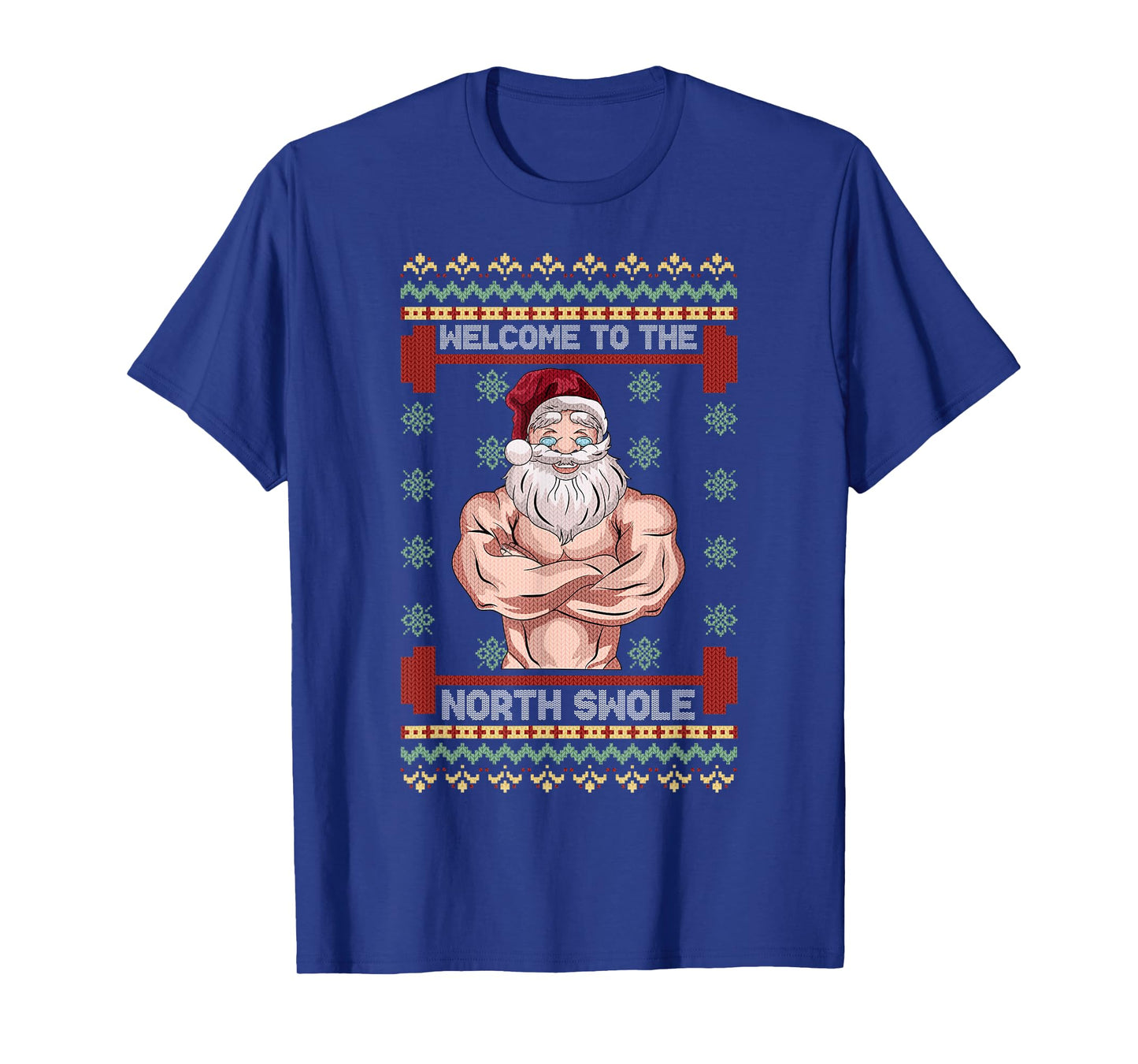 The North Swole Welcome Muscle Santa Claus Christmas Gym T-Shirt
