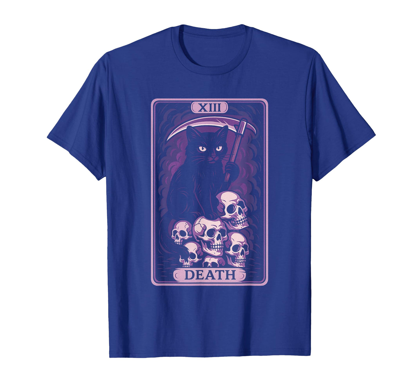 Black Cat Tarot Card Death Halloween Witchy Cat Lover T-Shirt