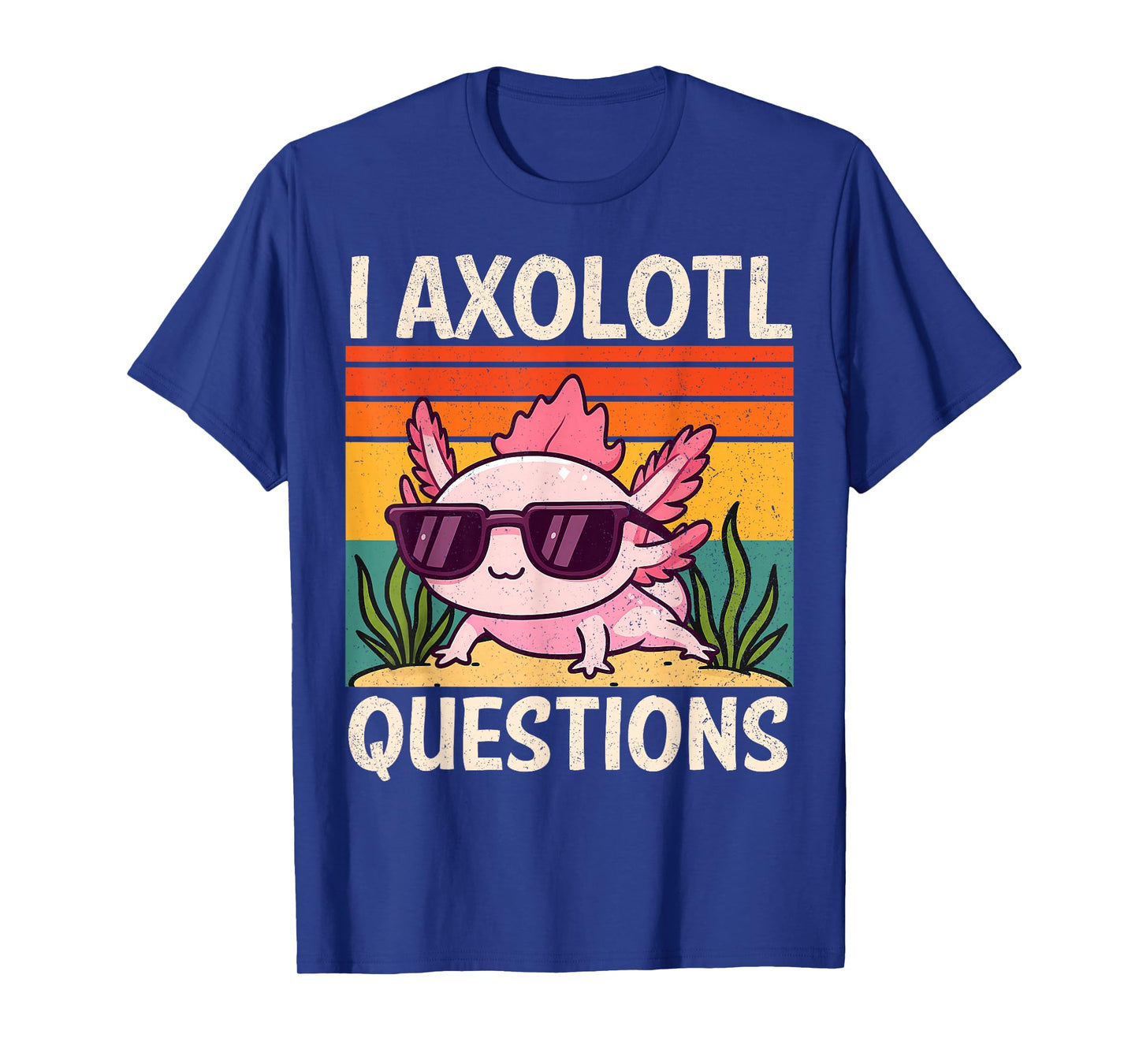 Funny I Axolotl Questions Adults Youth Kids Retro Vintage T-Shirt