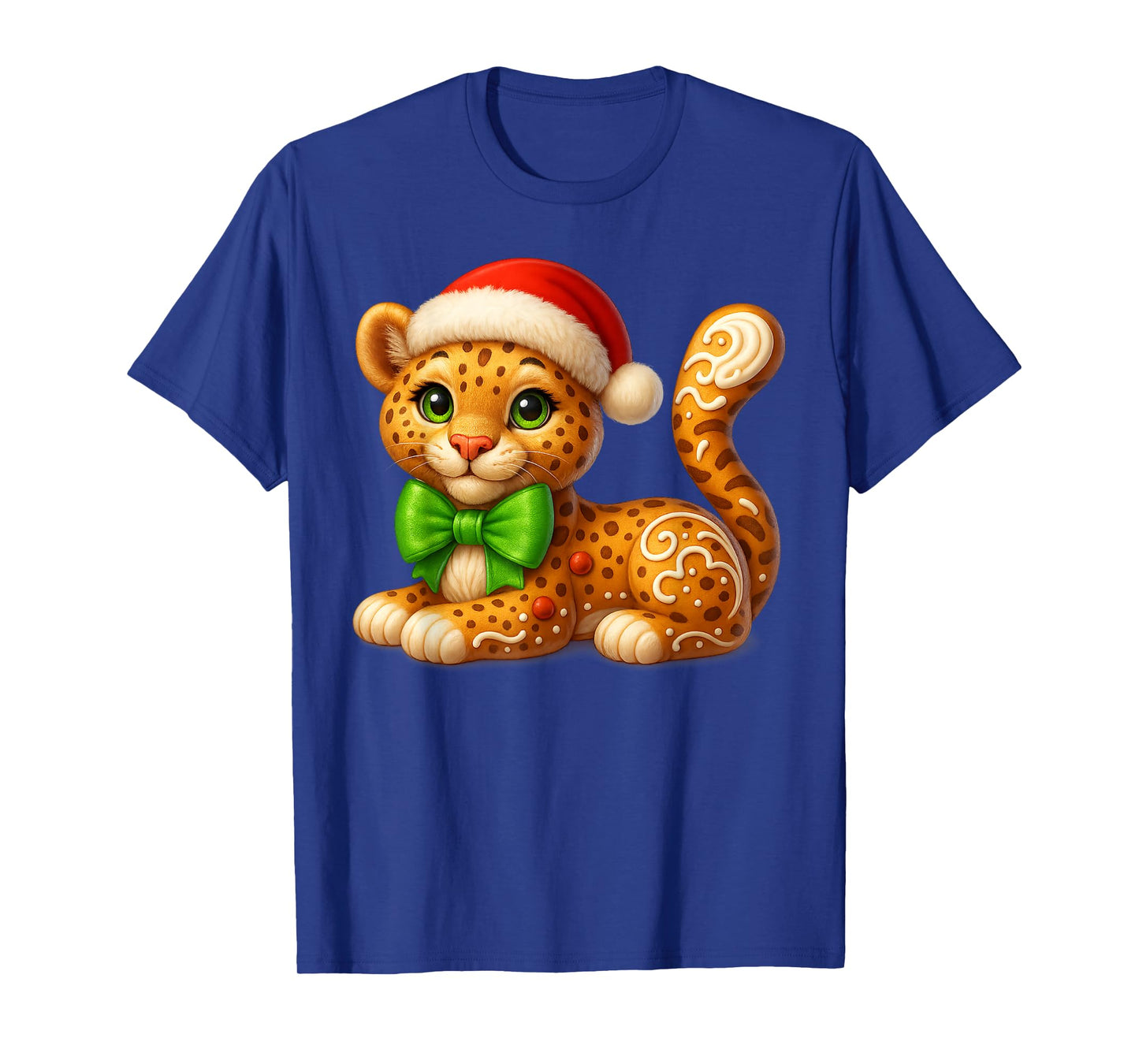 Funny Gingerbread Man Tiger Christmas Tees Womens Mens Gifts T-Shirt