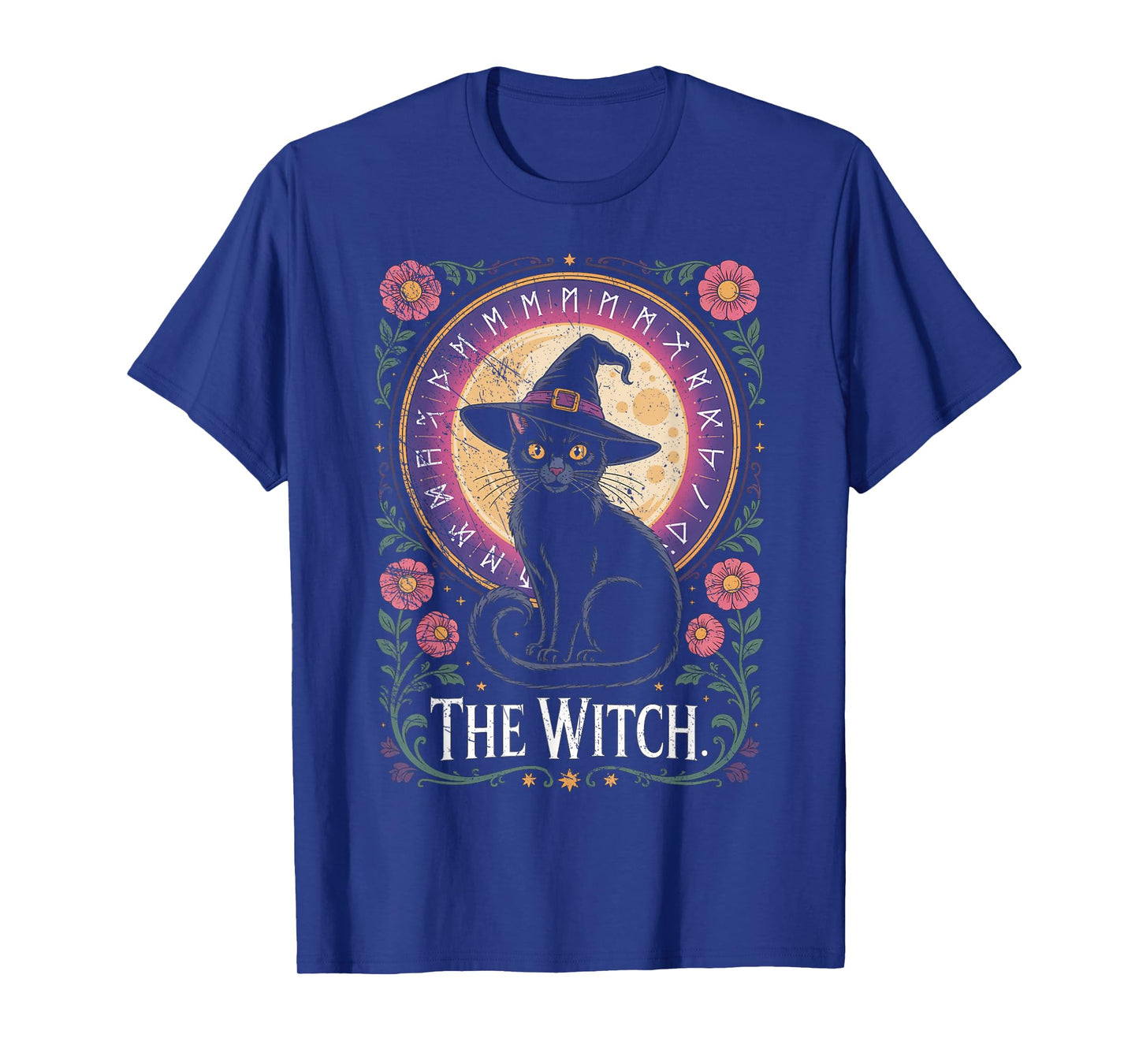 The Witch Cat Tarot Card Halloween Vintage Gothic T-Shirt