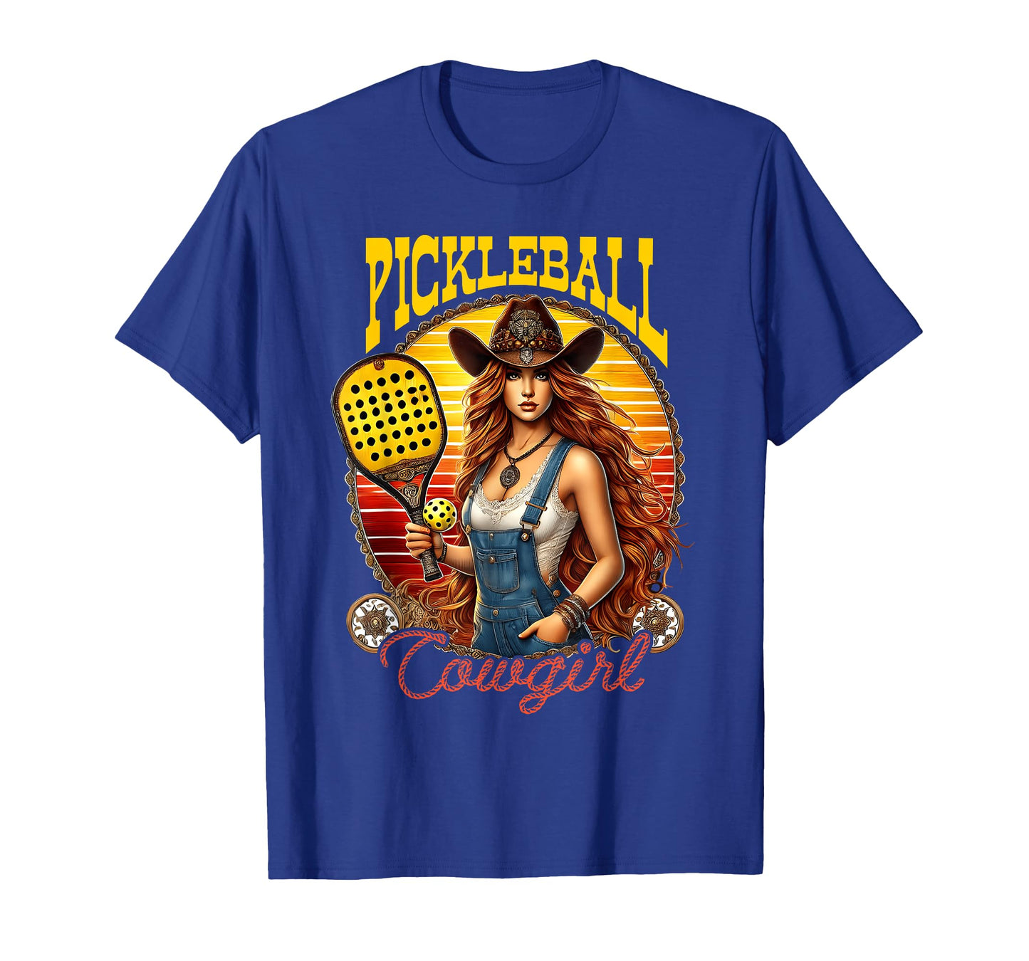 Pickleball Cowgirl Western Girl Funny Pickleball Player T-Shirt