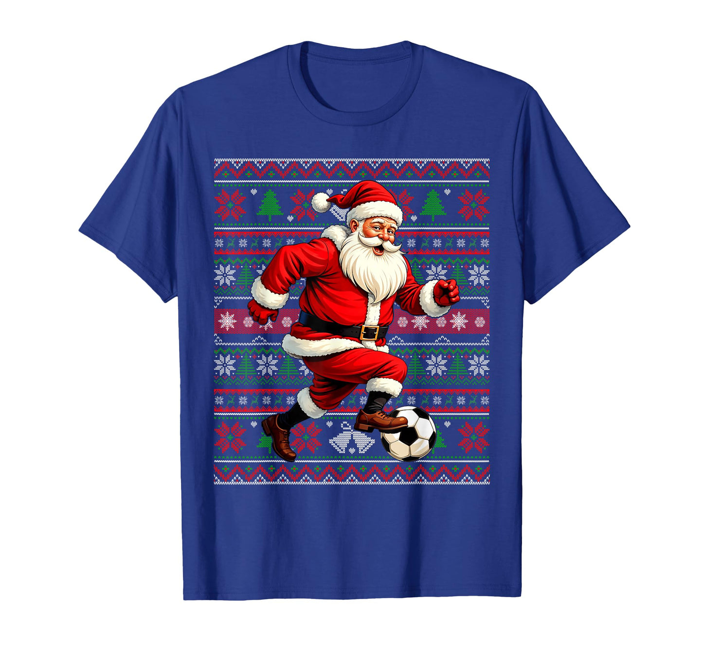 Funny Santa Playing Soccer Ugly Christmas Sweater Xmas T-Shirt