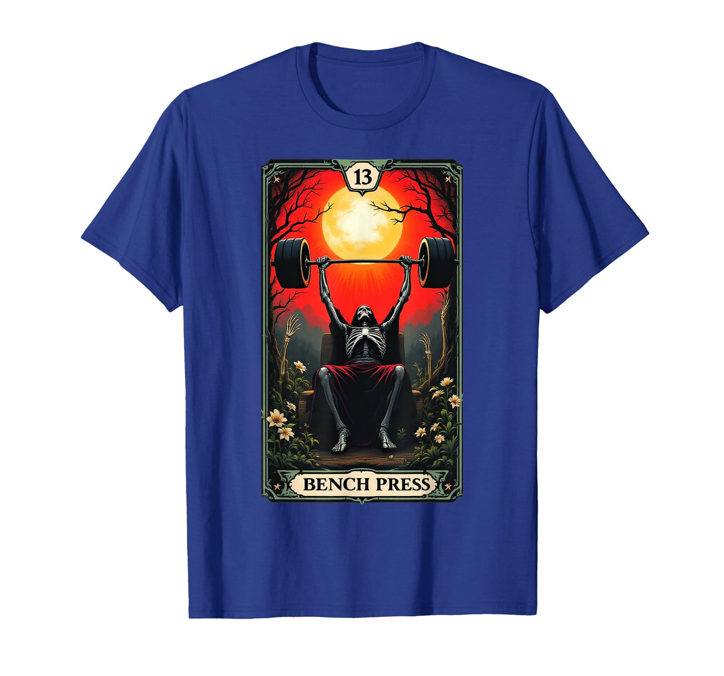 Funny Tarot Card Bench Press Gym Occult Workout Fitness T-Shirt
