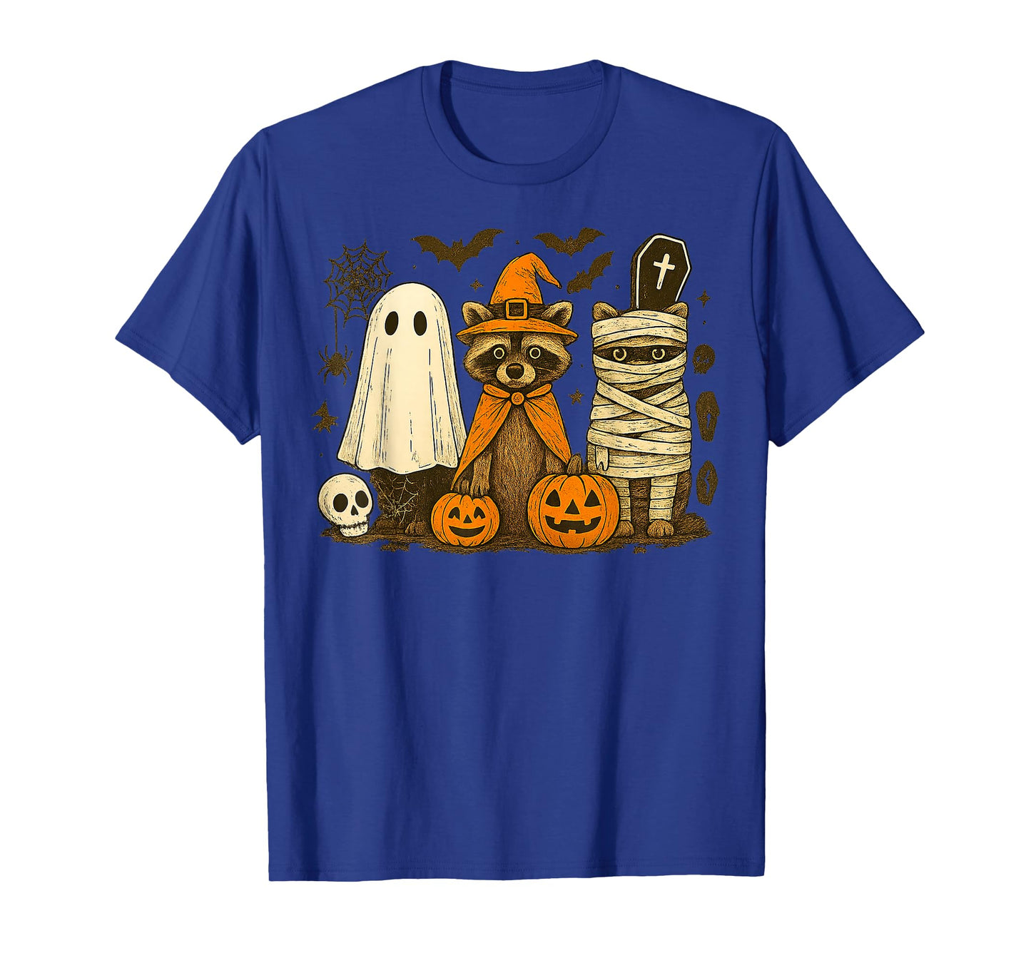Halloween Raccoon Costumes Ghost Witch Mummy Men Women Kid T-Shirt