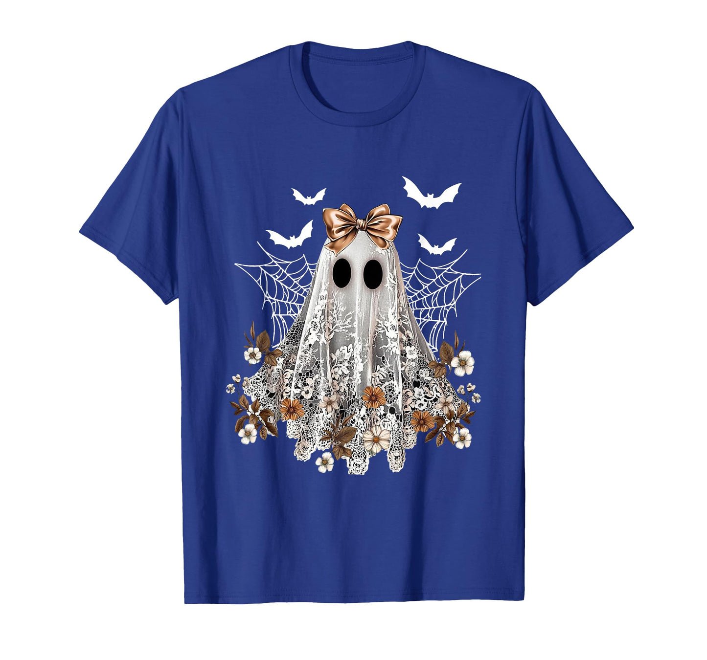 Halloween Shirt Floral Ghost Halloween Costume Girls Women T-Shirt