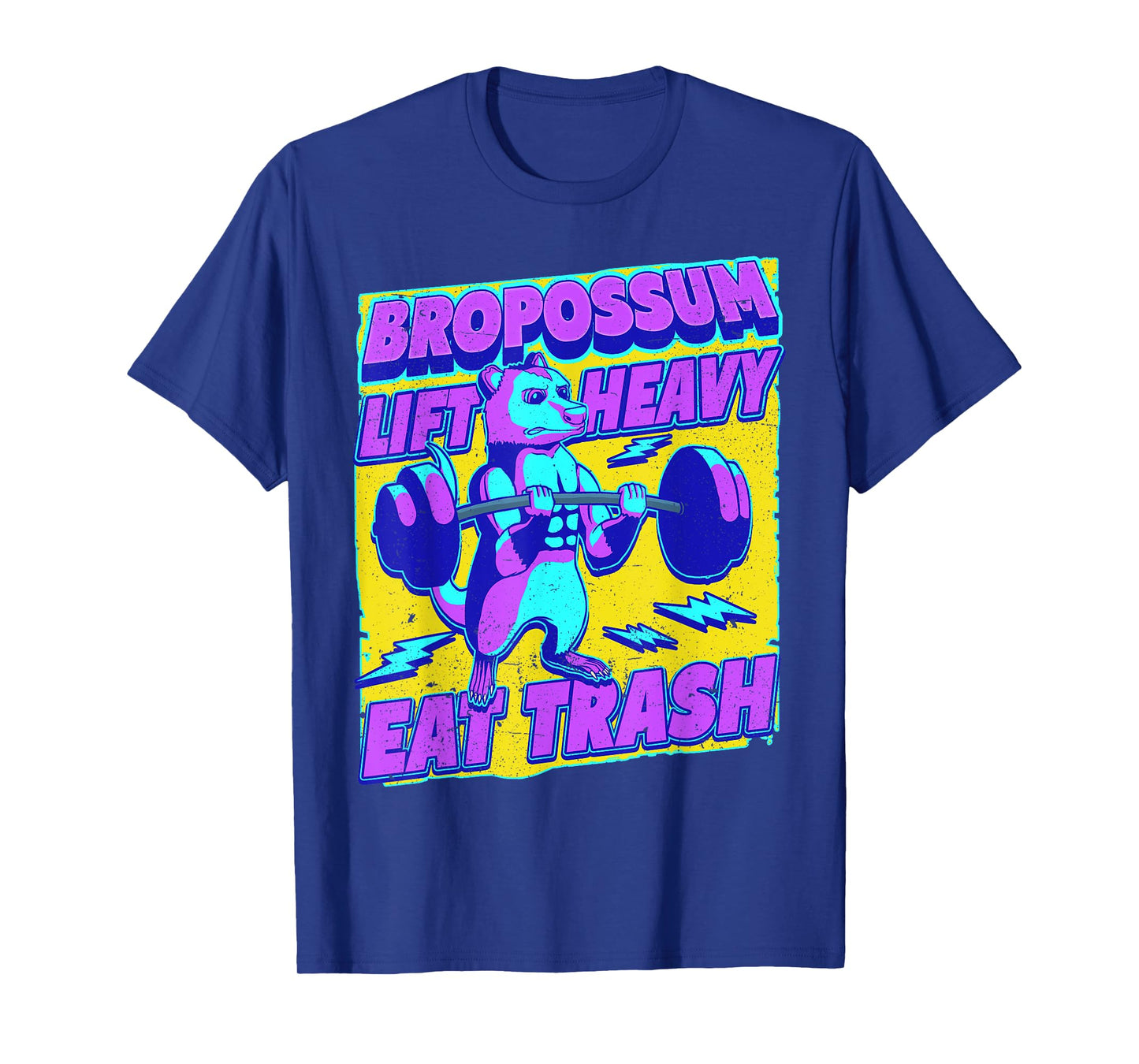 Funny Gym Lift Heavy Eat Trash Weightlifting Opossum T-Shirt