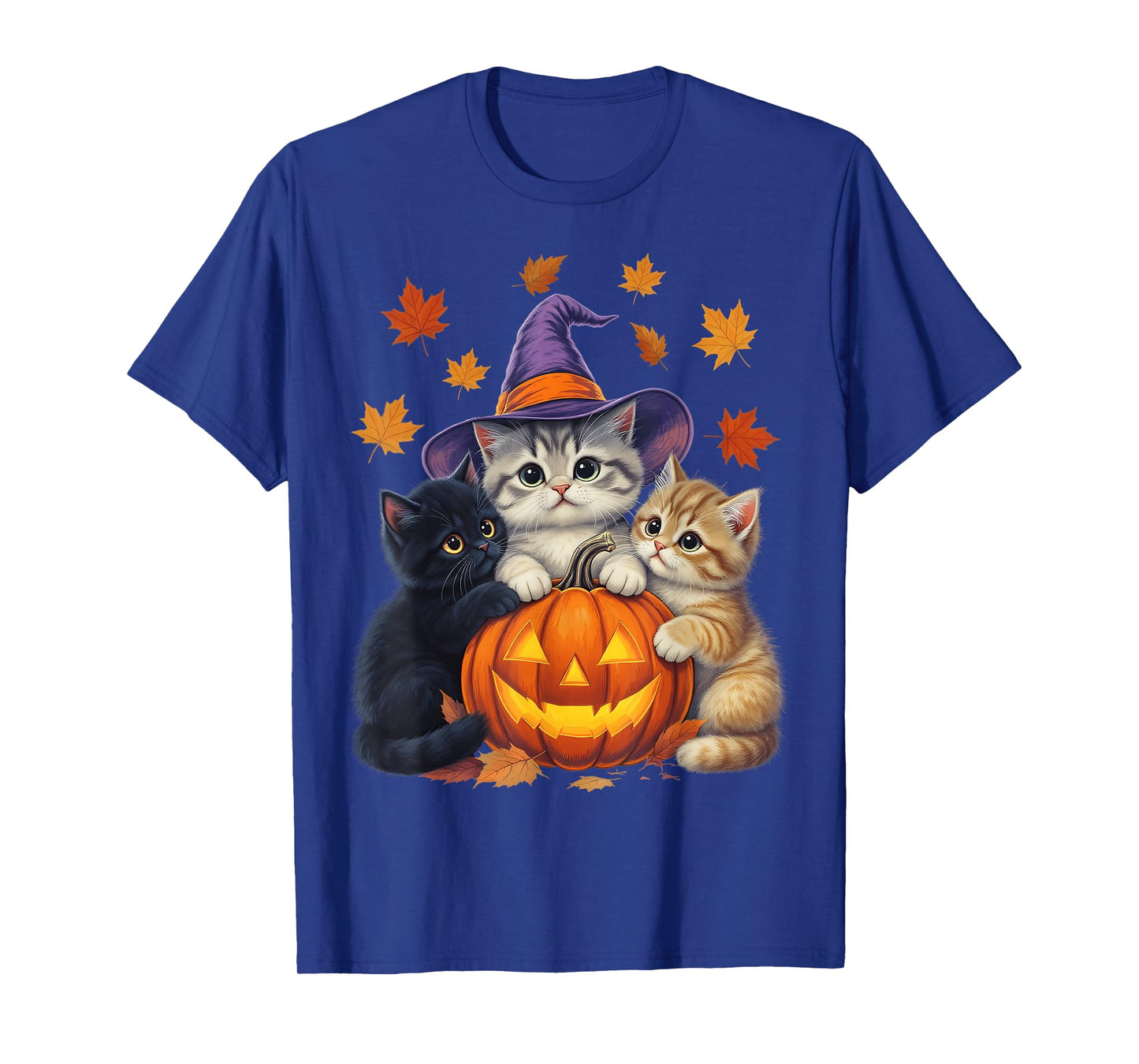 Halloween Kittens and Pumpkin Spooky Cats Lover Men Women T-Shirt
