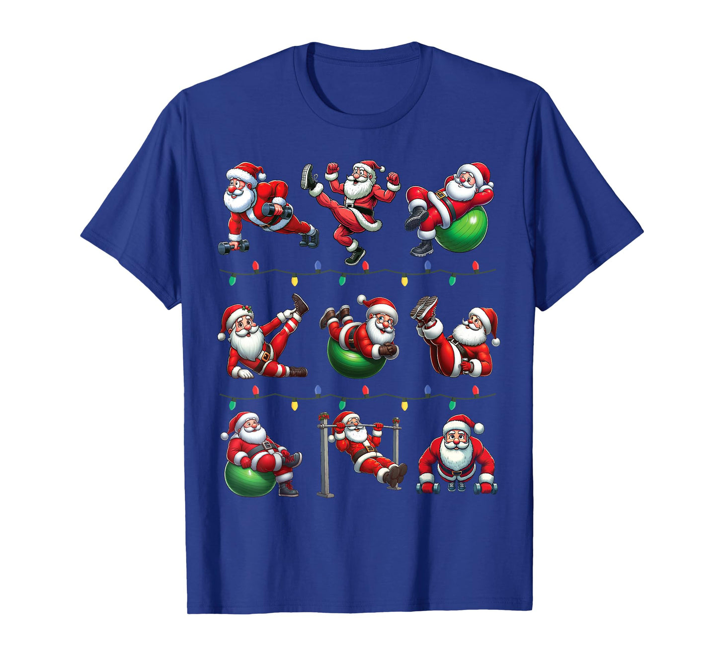 Santa Fitness Collection Gym Workout Weightlifting Christmas T-Shirt