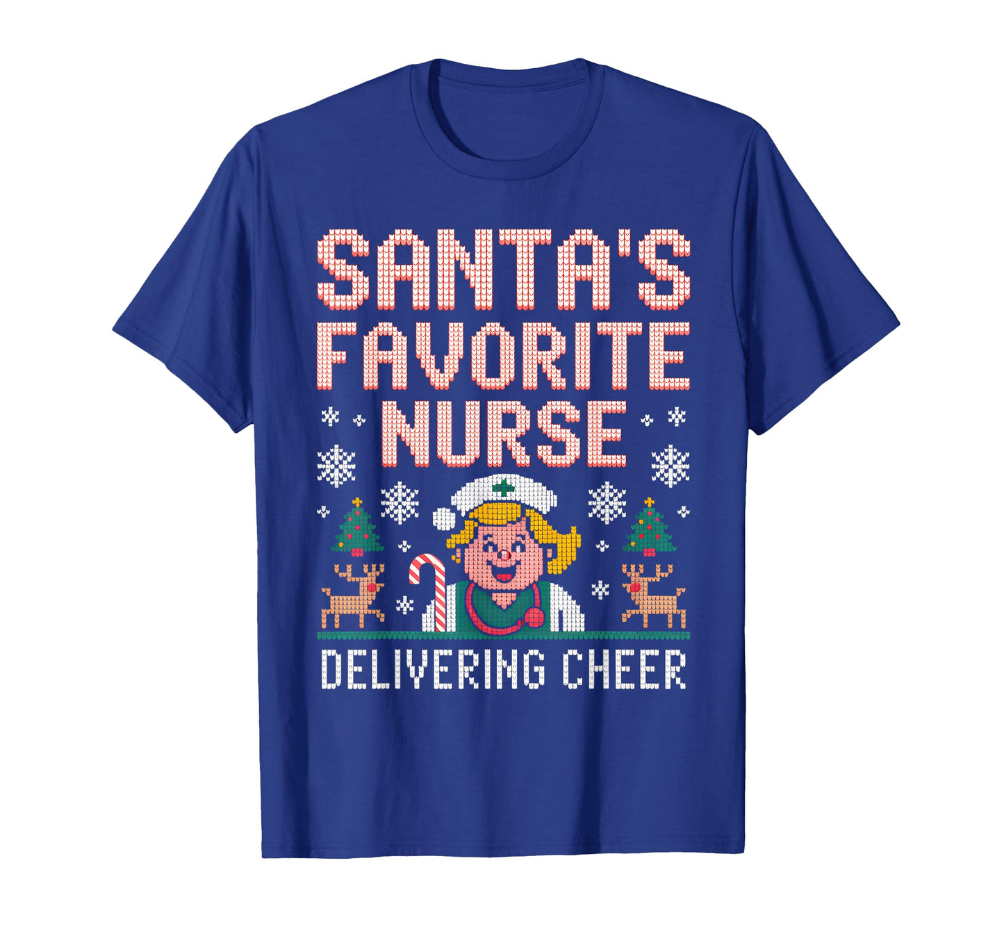 Santa’s Favorite Nurse Ugly Christmas Sweater Funny T-Shirt