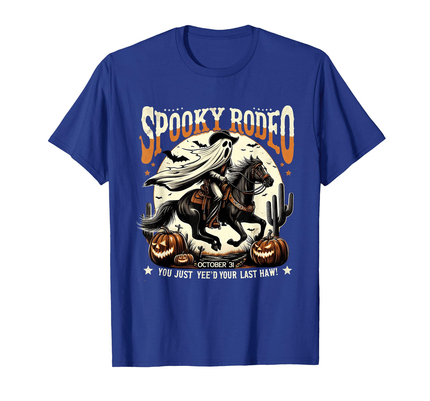 Ghost Cowboy Halloween Western Vintage Design T-Shirt