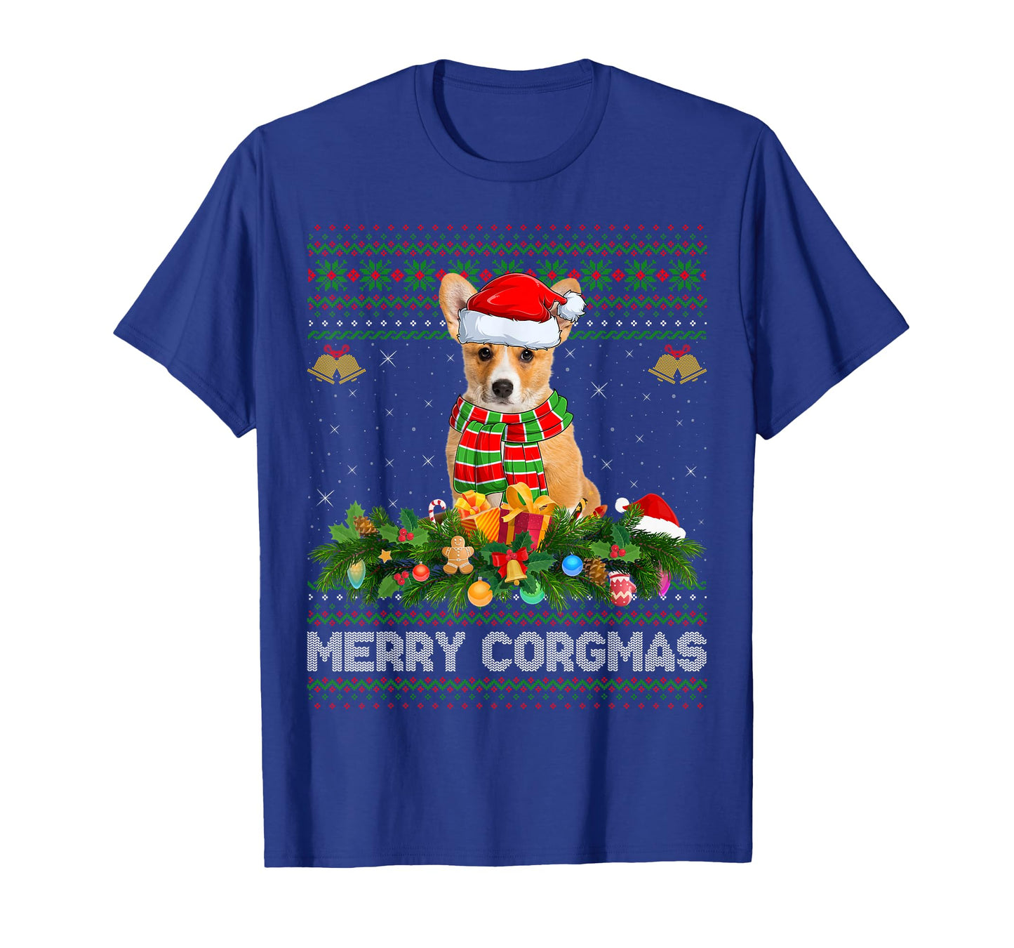 Merry Corgmas Corgi Dog Ugly Christmas Sweaters Dog Xmas T-Shirt