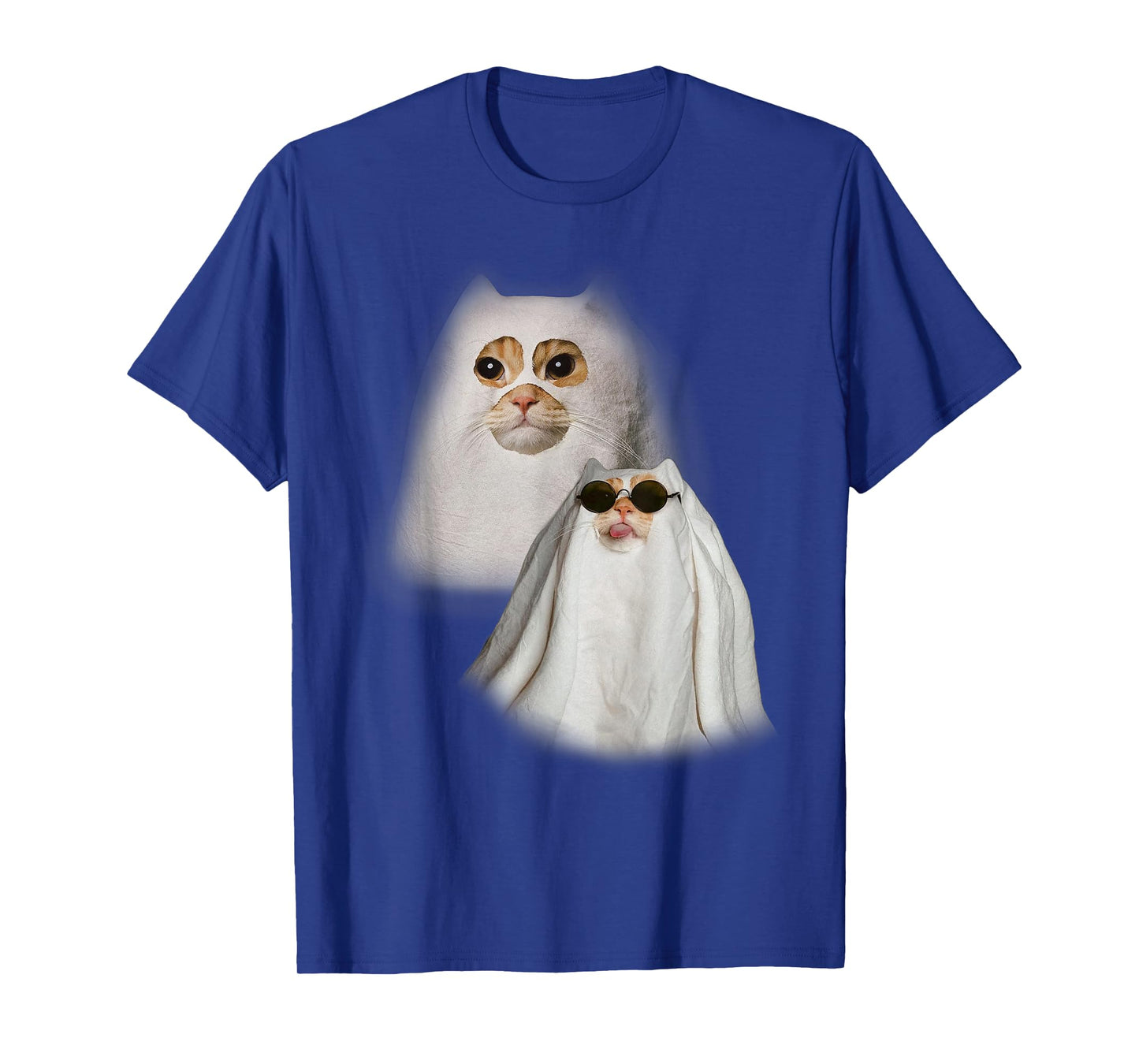 Ghost Cat Meme Funny Halloween Men Women Kids T-Shirt
