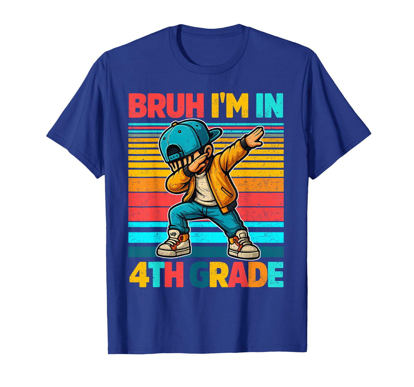Vintage Bruh Im In 4th Grade First Day School Dabbing Boys T-Shirt