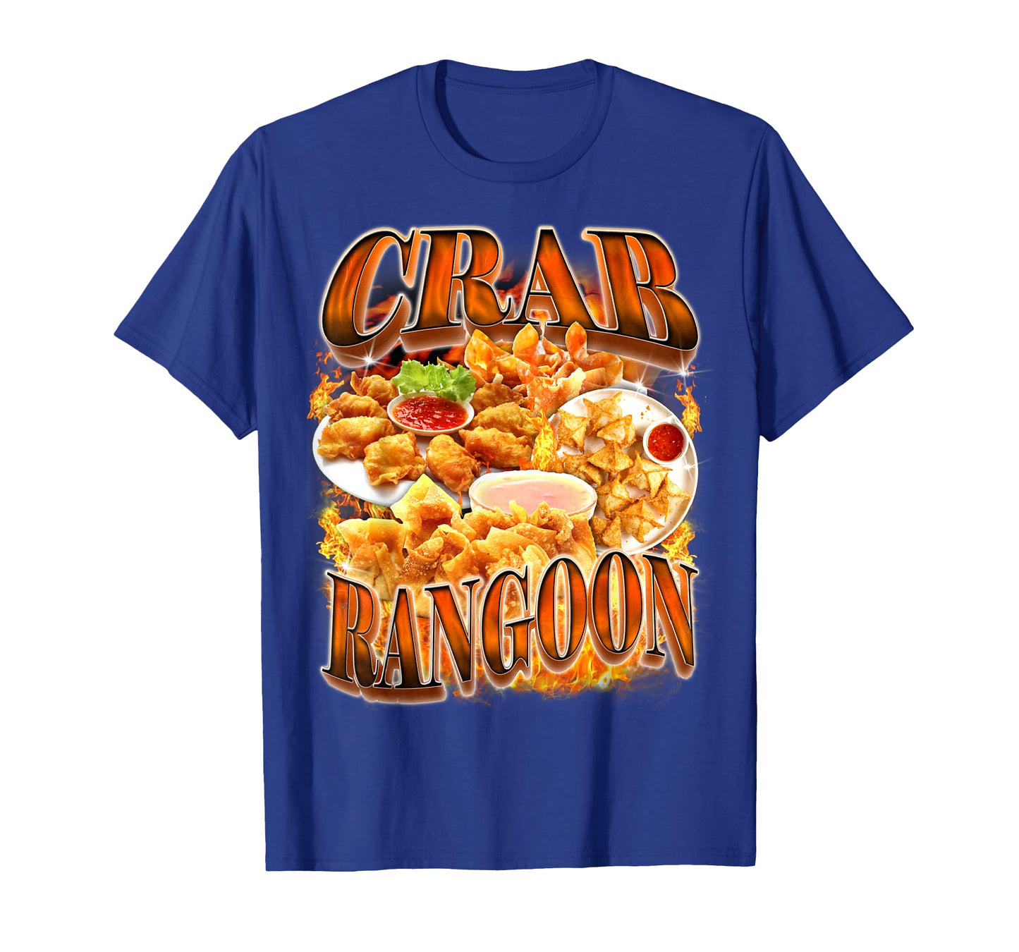 Crab Rangoon Meme Bootleg Rap Style 90s Vintage Funny 1990s T-Shirt