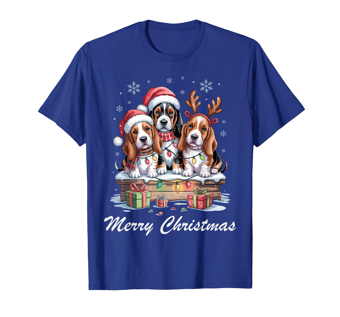 Basset Hound Merry Christmas Basshole Dog Lovers Holiday T-Shirt