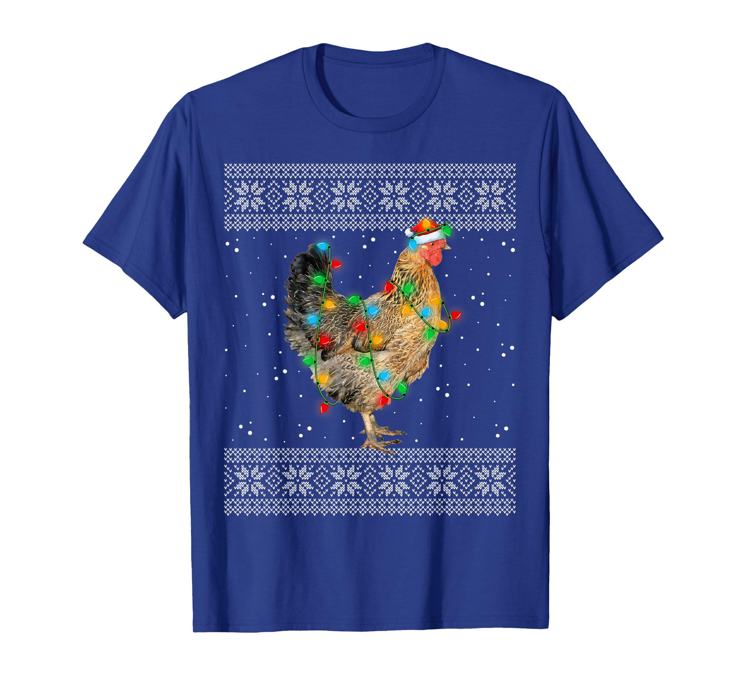 Santa Hat Chicken Ugly Xmas Sweater Funny Chicken Christmas T-Shirt