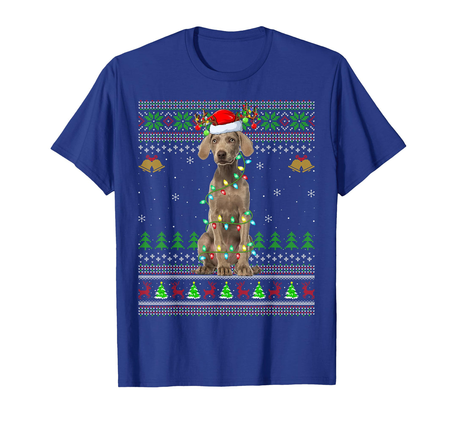 Weimaraner Dog Ugly Christmas Sweaters Holiday Santa Xmas T-Shirt