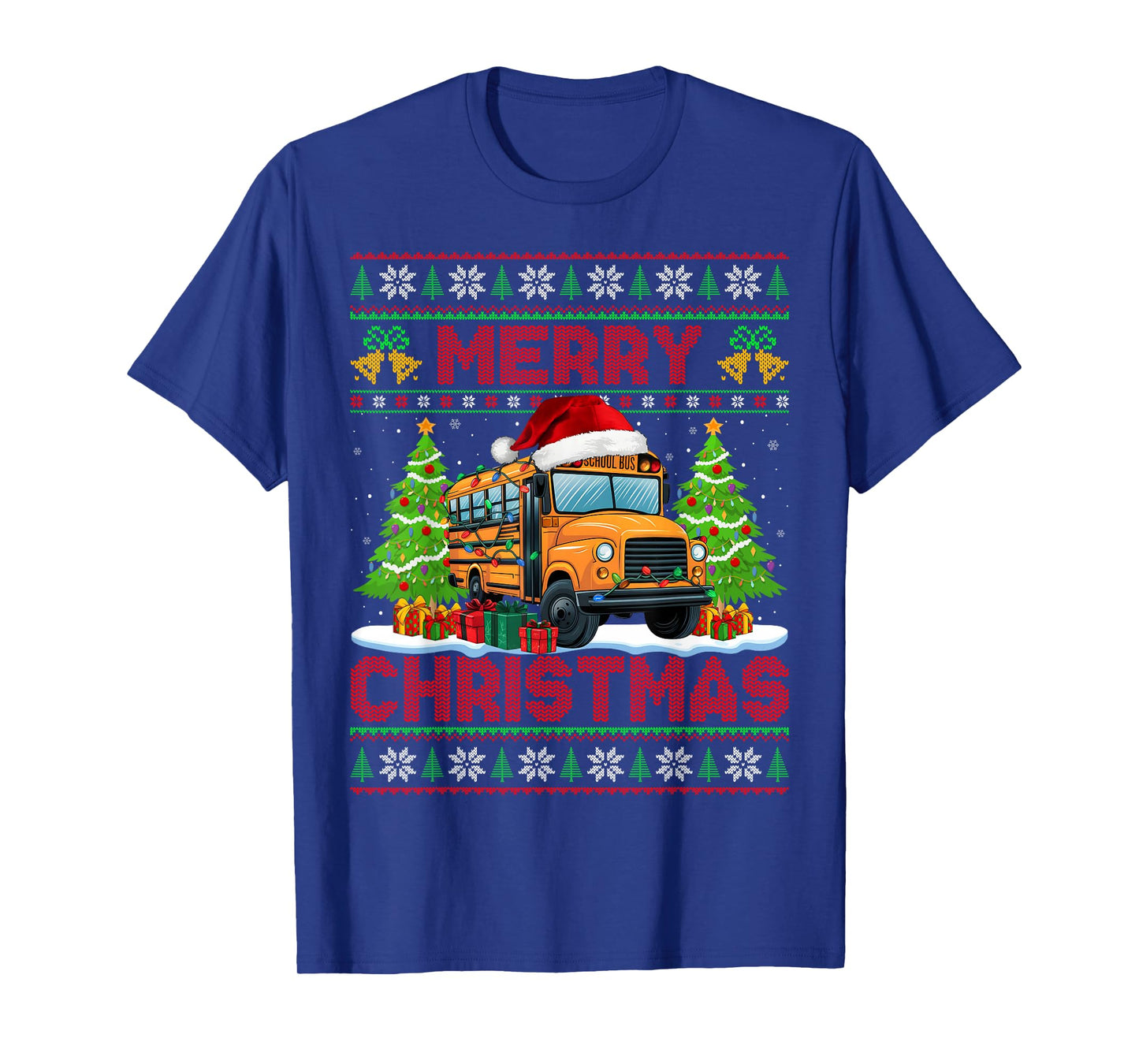 School Bus Ugly Christmas Sweaters Bus Driver Adult and Kids T-Shirt