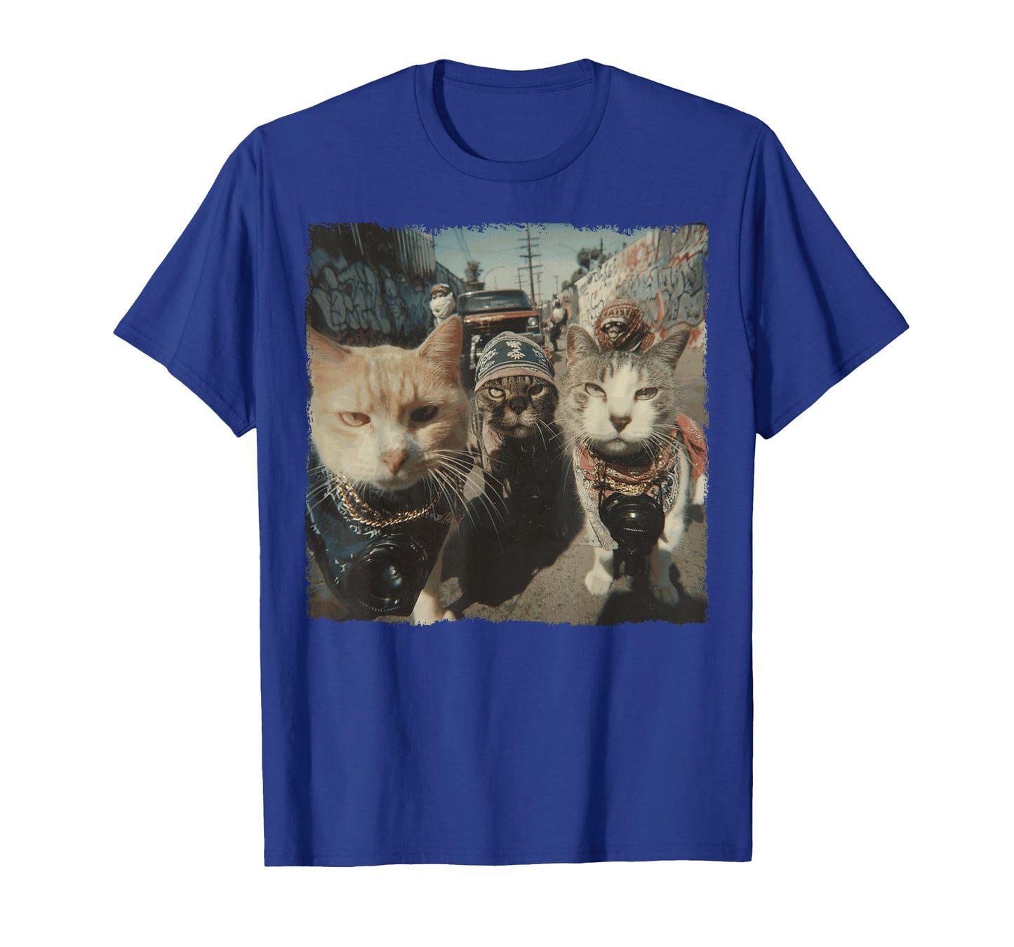 Funny Graphic Cat Gangster Funny T-Shirt