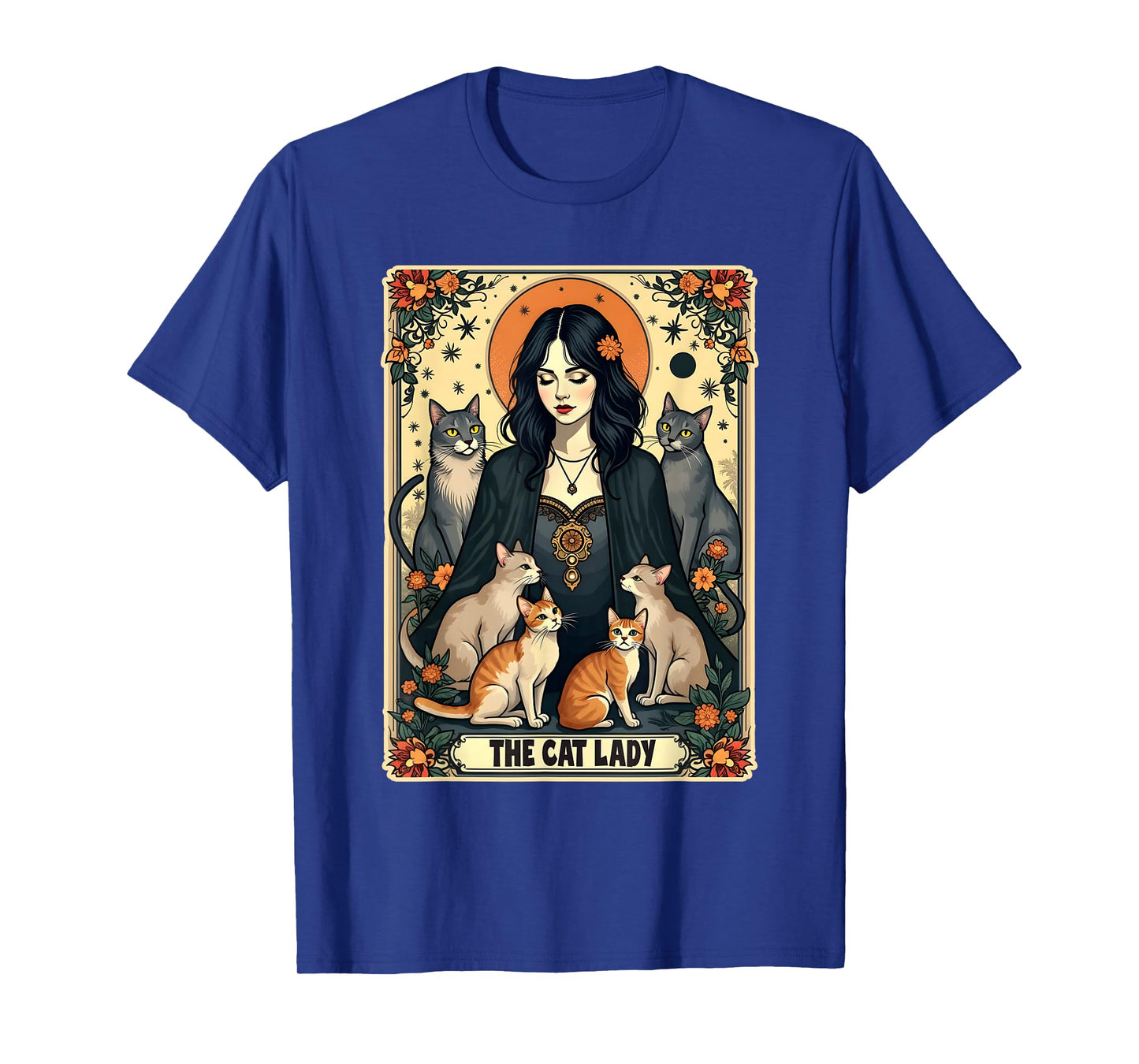 The Cat Lady Tarot Card Shirt Women Witchy Gothic Cat Mom T-Shirt