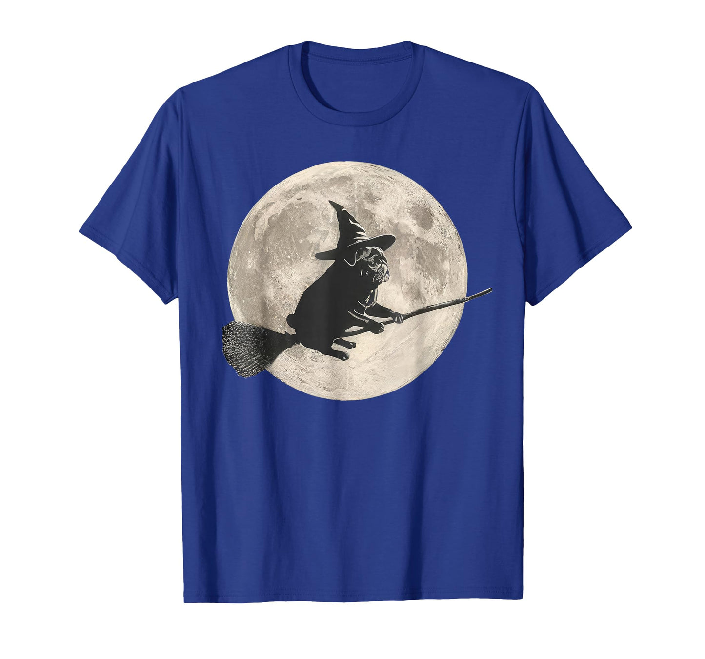 Funny Halloween Witch Pug Moon Dog Mom Pug Lover T-Shirt