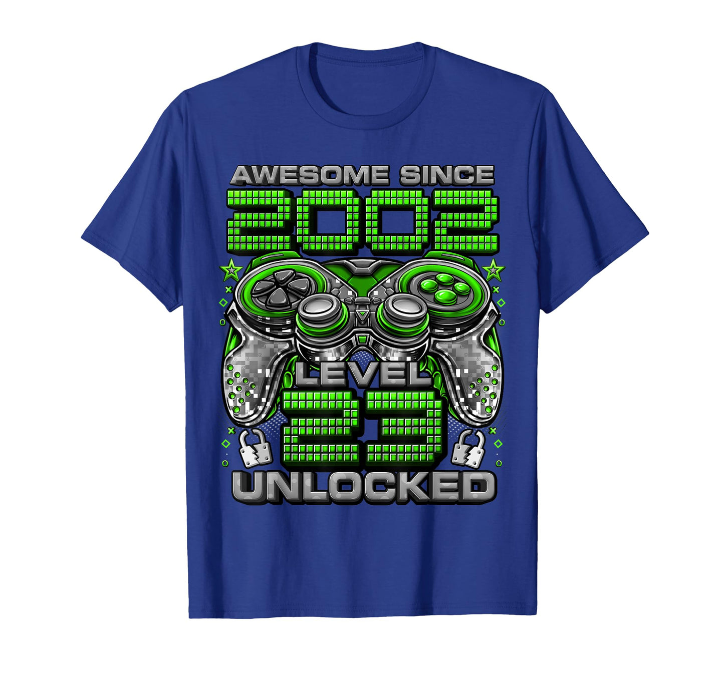 Level 23 Unlocked Awesome Since 2002 23rd Birthday Gaming T-Shirt
