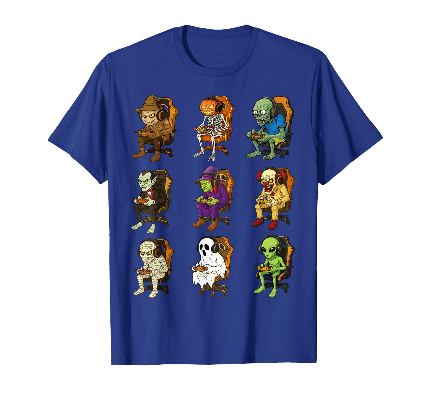 Gamer Halloween Zombie Vampire Witch Alien Scarecrow Gaming T-Shirt