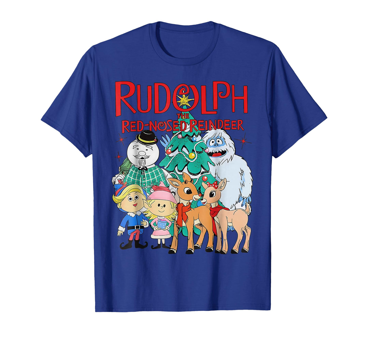 Funny Cute Rudolph The Red Nosed Reindeer Christmas Tree T-Shirt