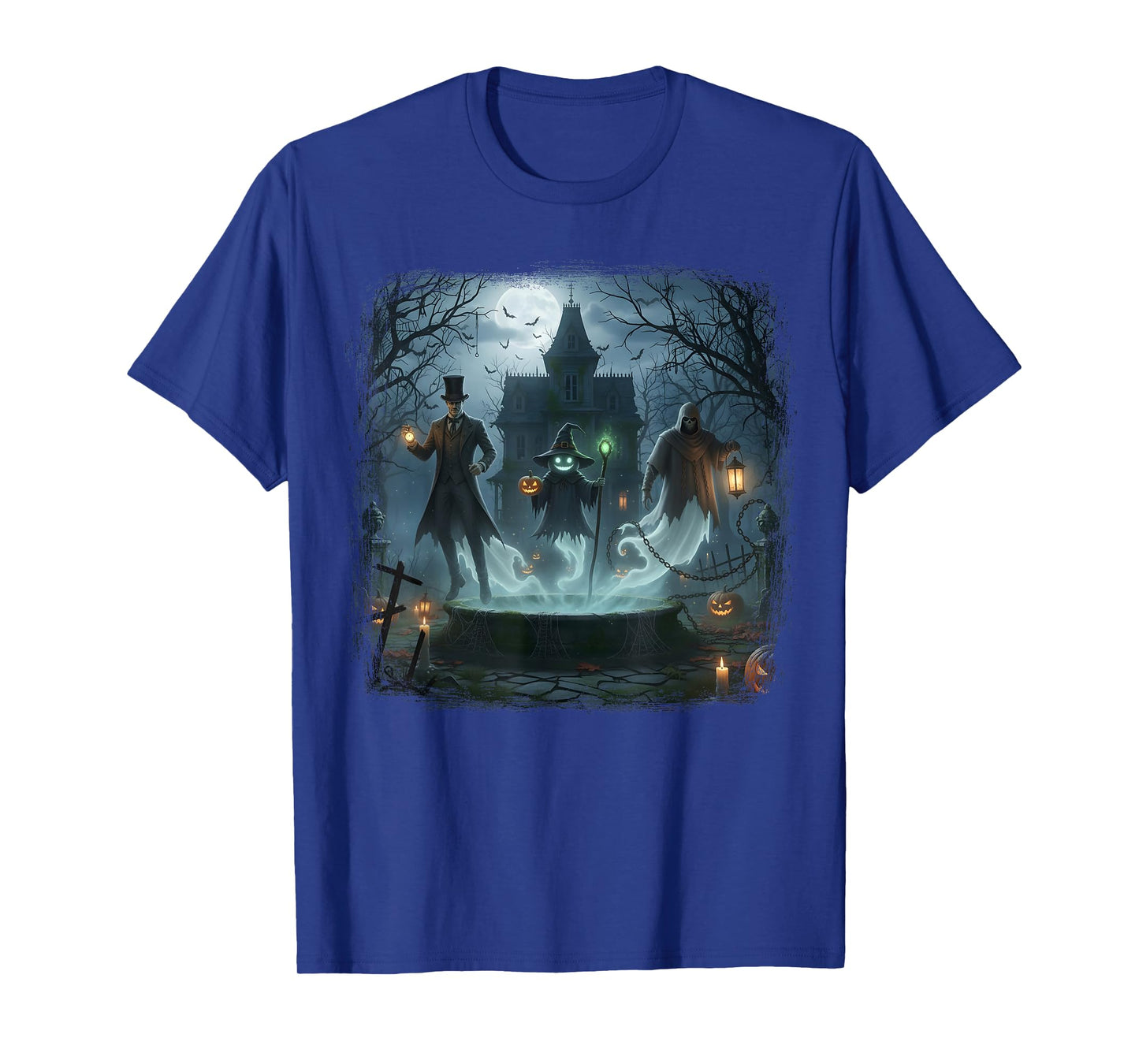 Haunted Trio with Witch Lantern and Pumpkin Magic Halloween T-Shirt