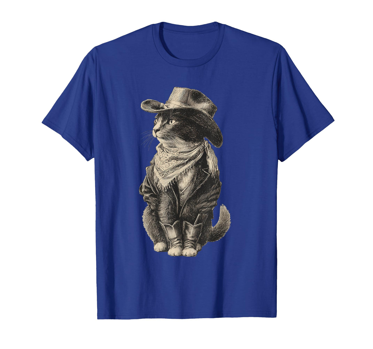 Country Western Vintage Cowgirl Funny Cowboy Cat T-Shirt