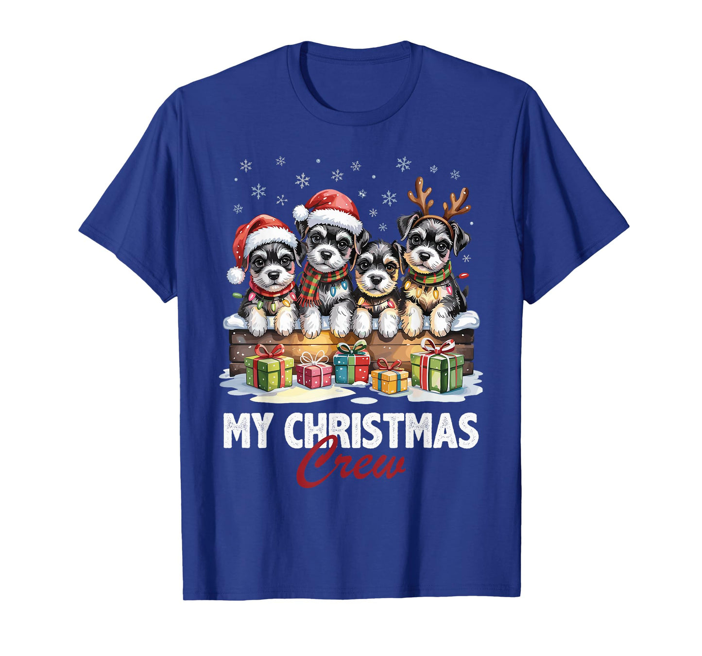 Miniature Schnauzer Christmas Crew Funny Dog Lovers Holiday T-Shirt