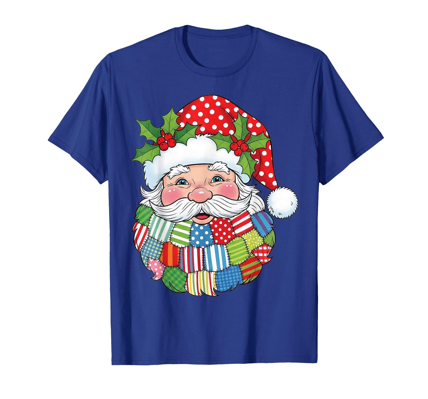 Patchwork Santa Claus Retro Christmas Funny Mens Womans Kids T-Shirt