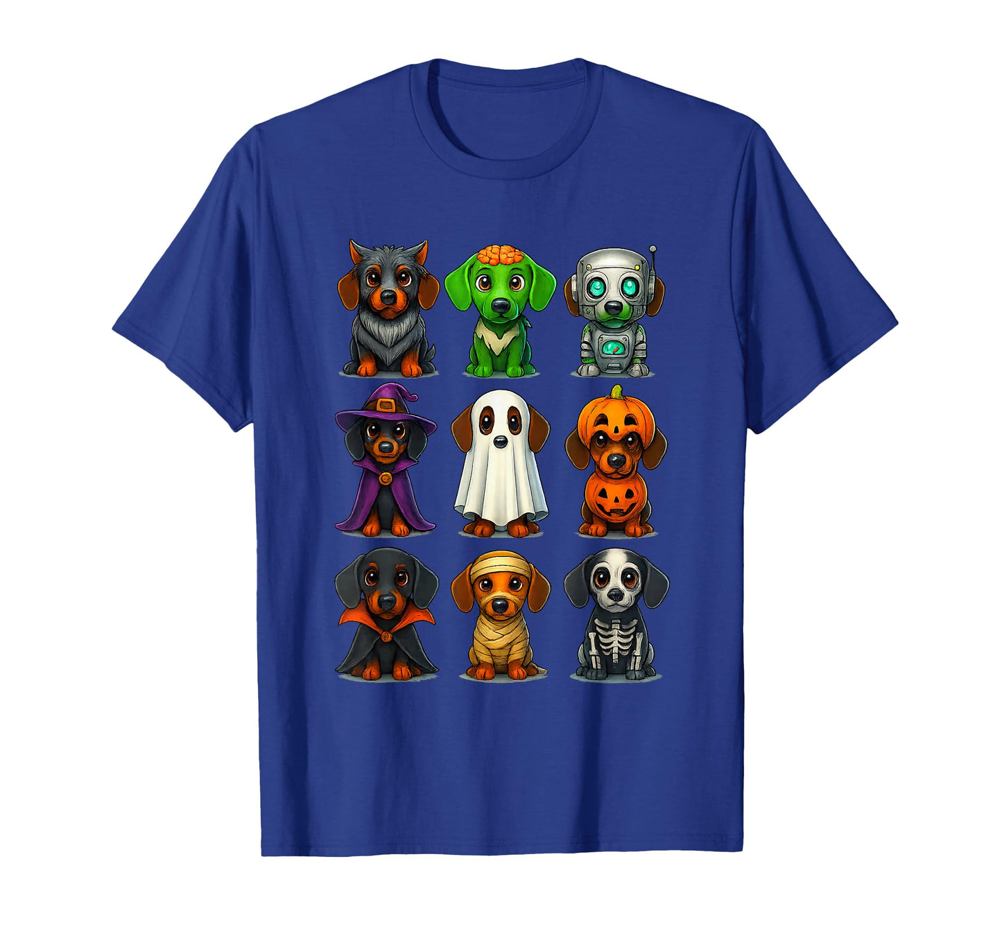 Halloween Dachshund Dogs Zombie Mummy Skeleton Pumpkin Witch T-Shirt