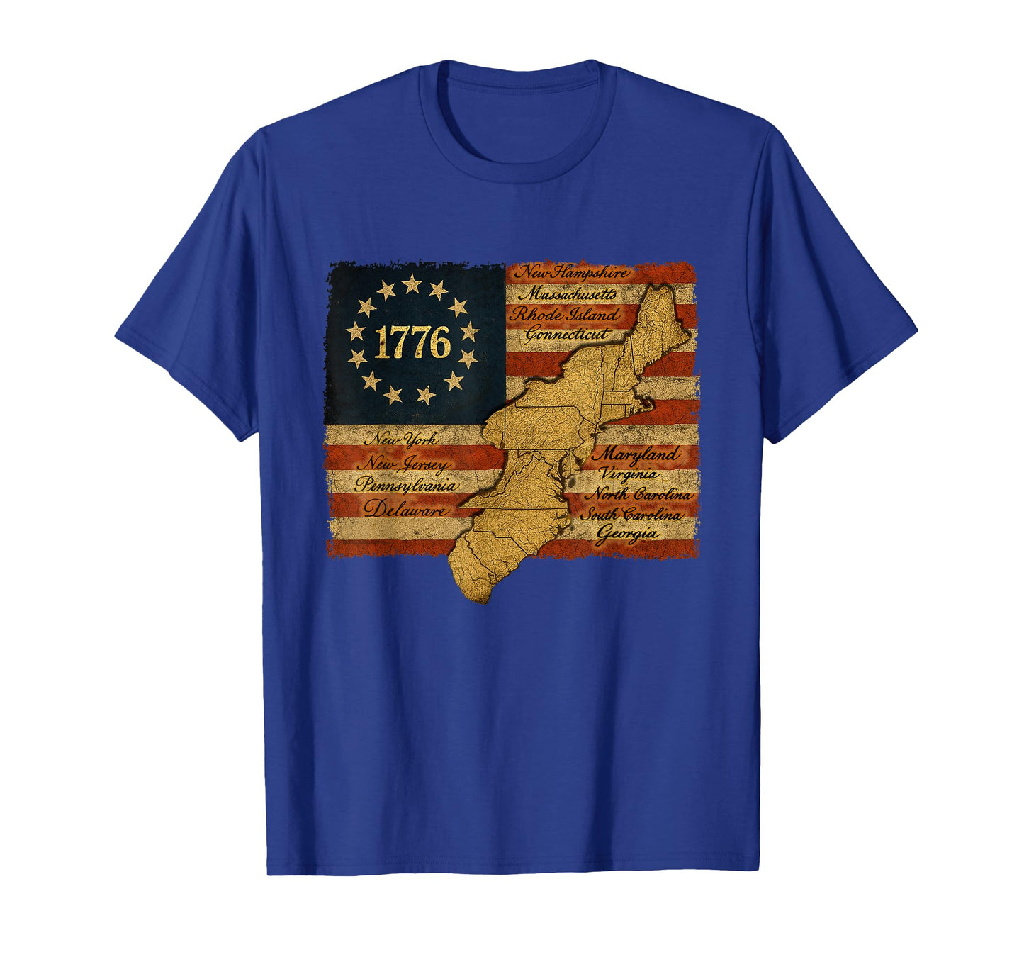 Betsy Ross Flag 1776 America Patriotic 13 Colonies T-Shirt