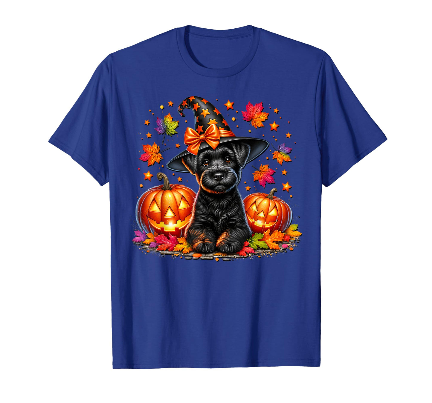 Schnauzer Halloween and Fall Pumpkins for Schnauzer Mom T-Shirt