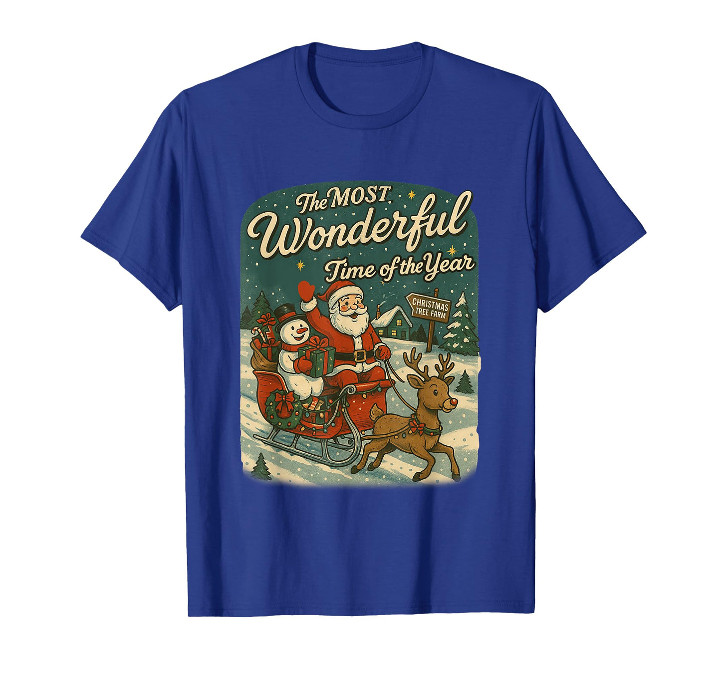 Vintage The Most Wonderful Time of The Year Christmas Santa T-Shirt