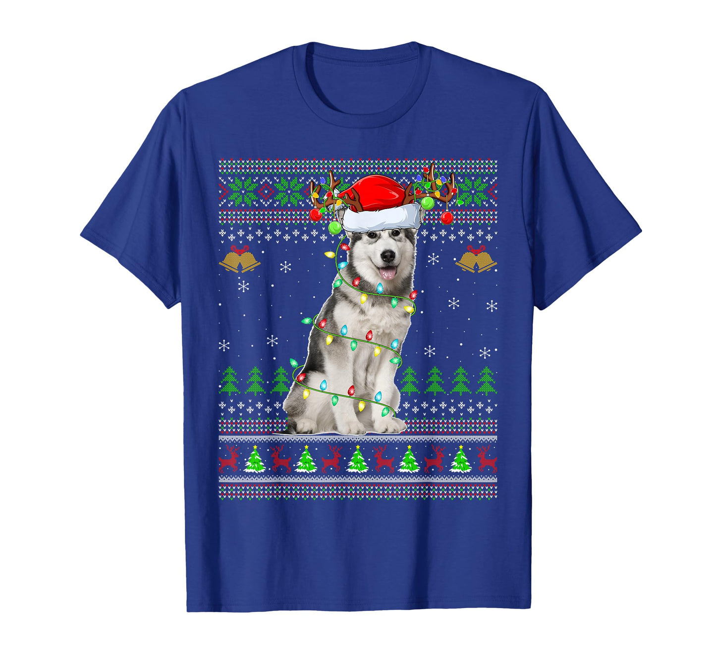 Alaskan Malamute Dog Ugly Christmas Sweaters Holiday Xmas T-Shirt