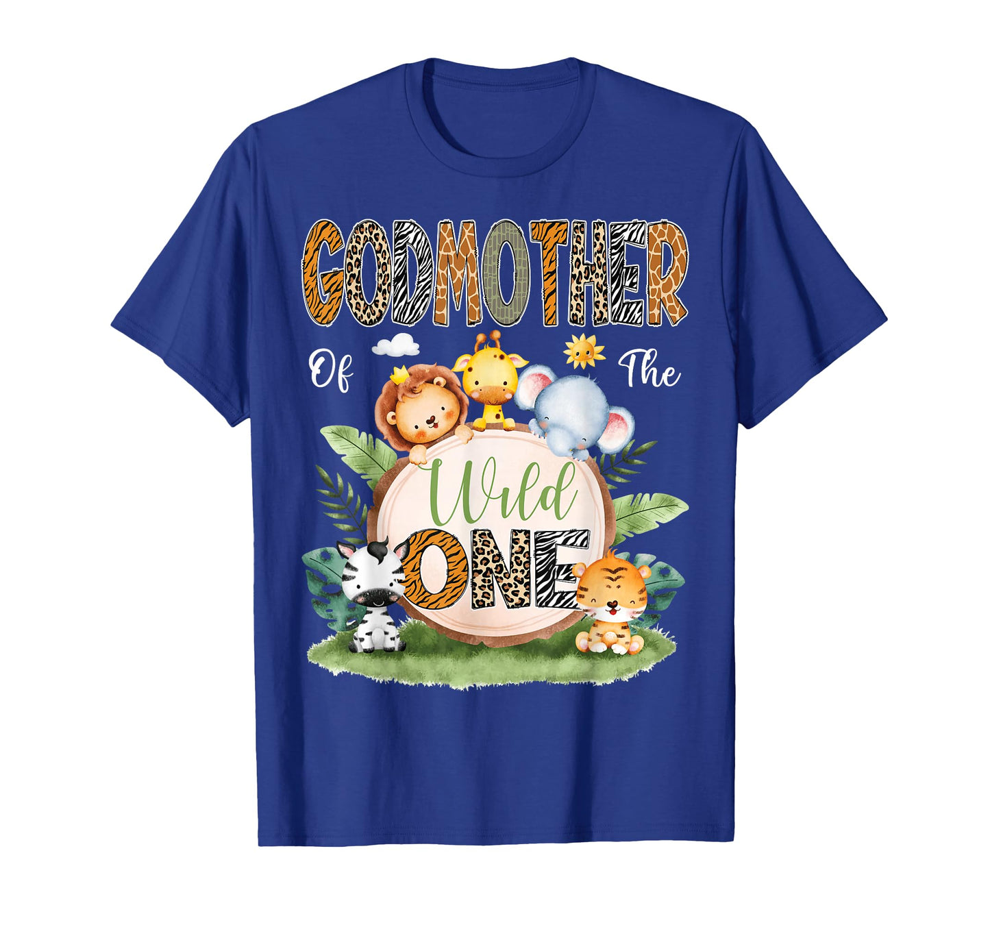 GodMother Of The Wild One 1St Birthday Kids Safari Jungle T-Shirt
