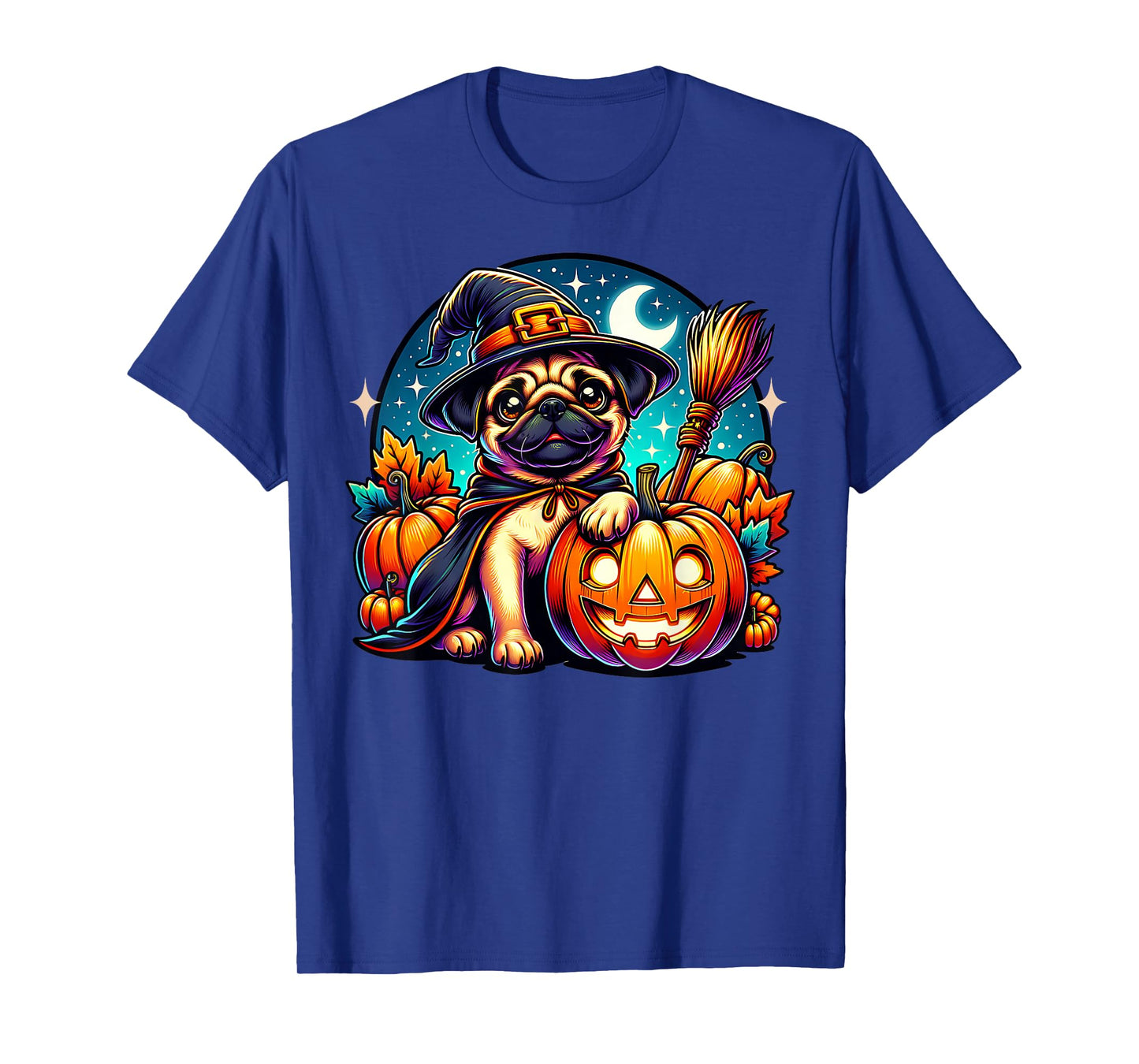 Pug Halloween - in A Cute Witch Costume for Dog Lovers T-Shirt