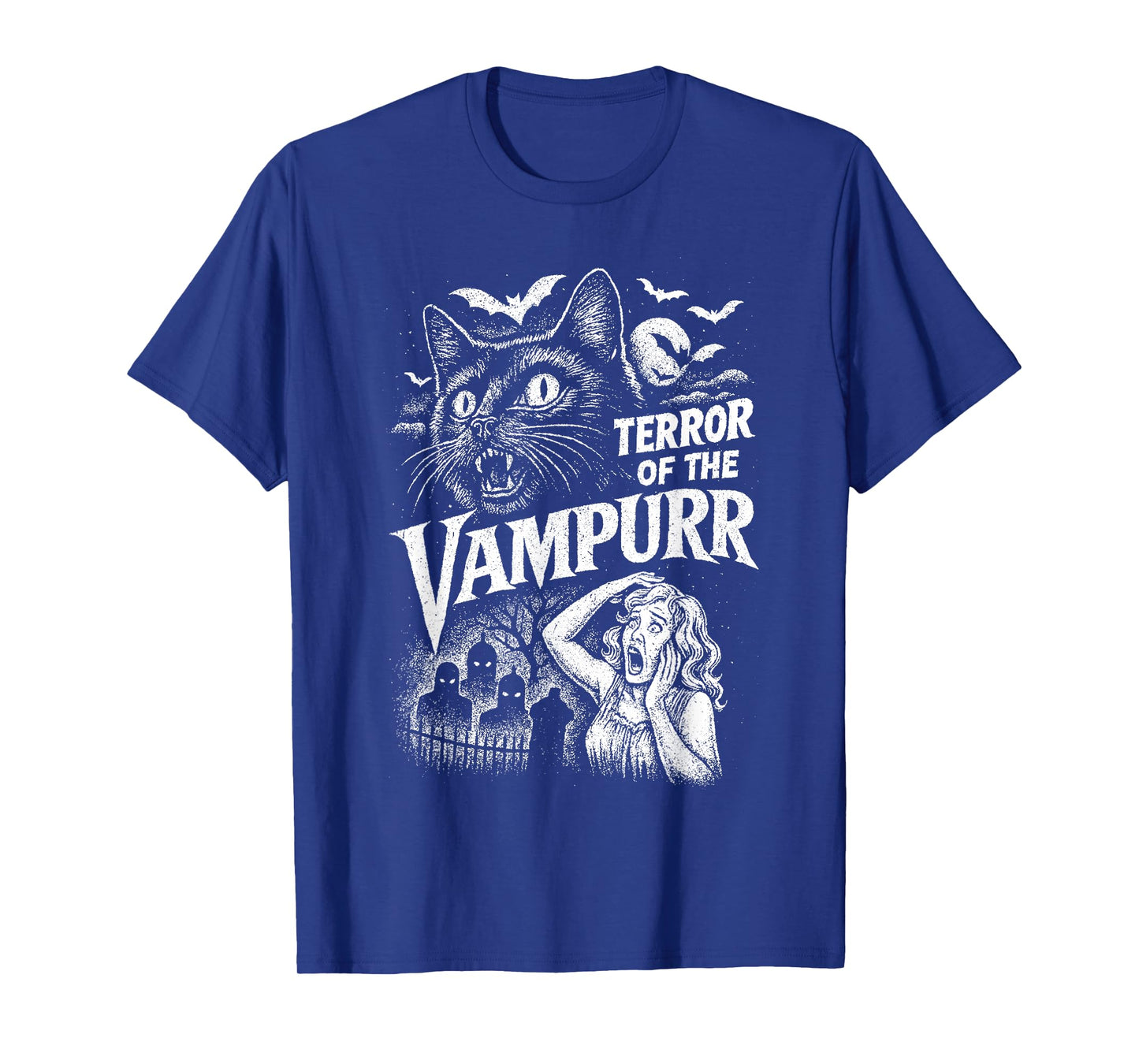 Terror of The Vampurr Halloween Cat Vintage Movie Spooky T-Shirt