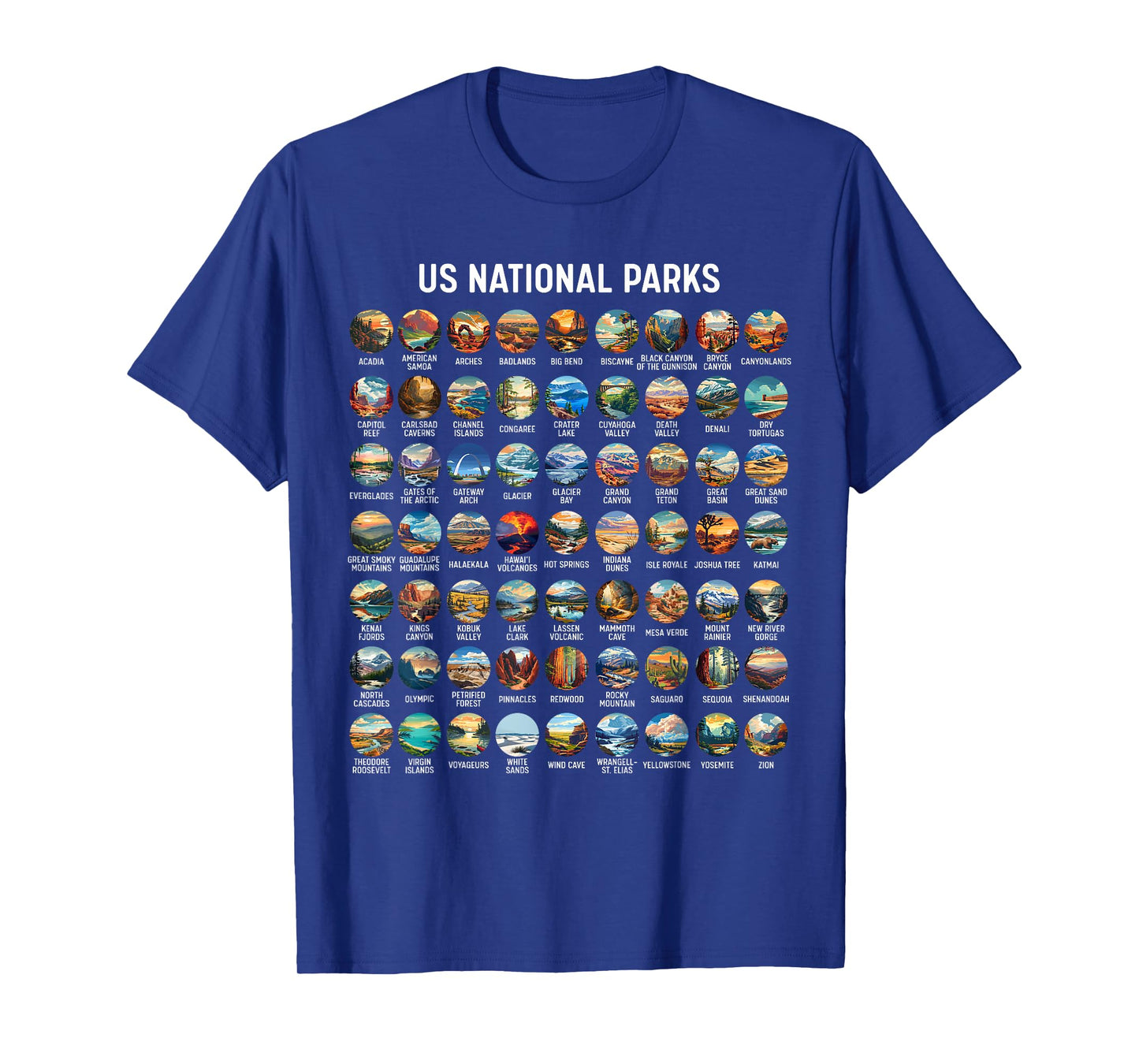 All US National Park Checklist Bucket List Of National Parks T-Shirt