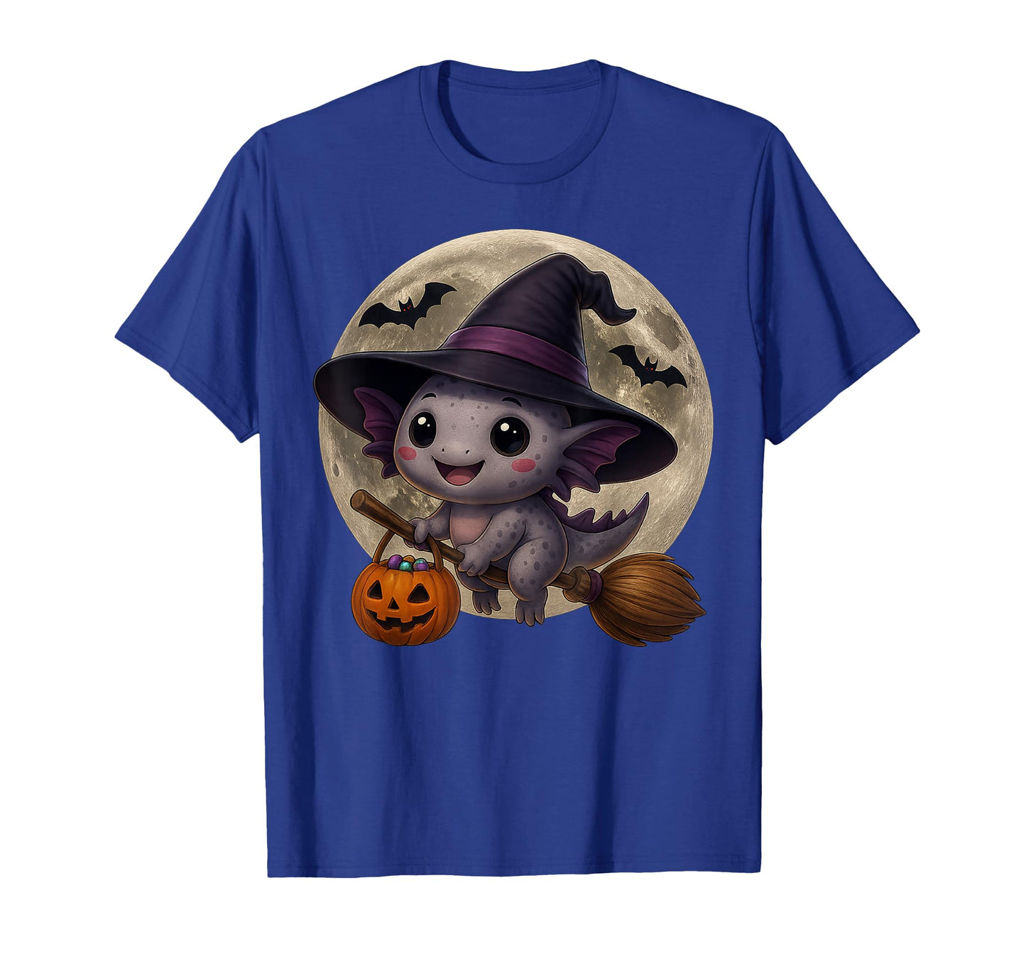 Axolotl Witch Halloween Tees for Men Women Costume Gifts T-Shirt