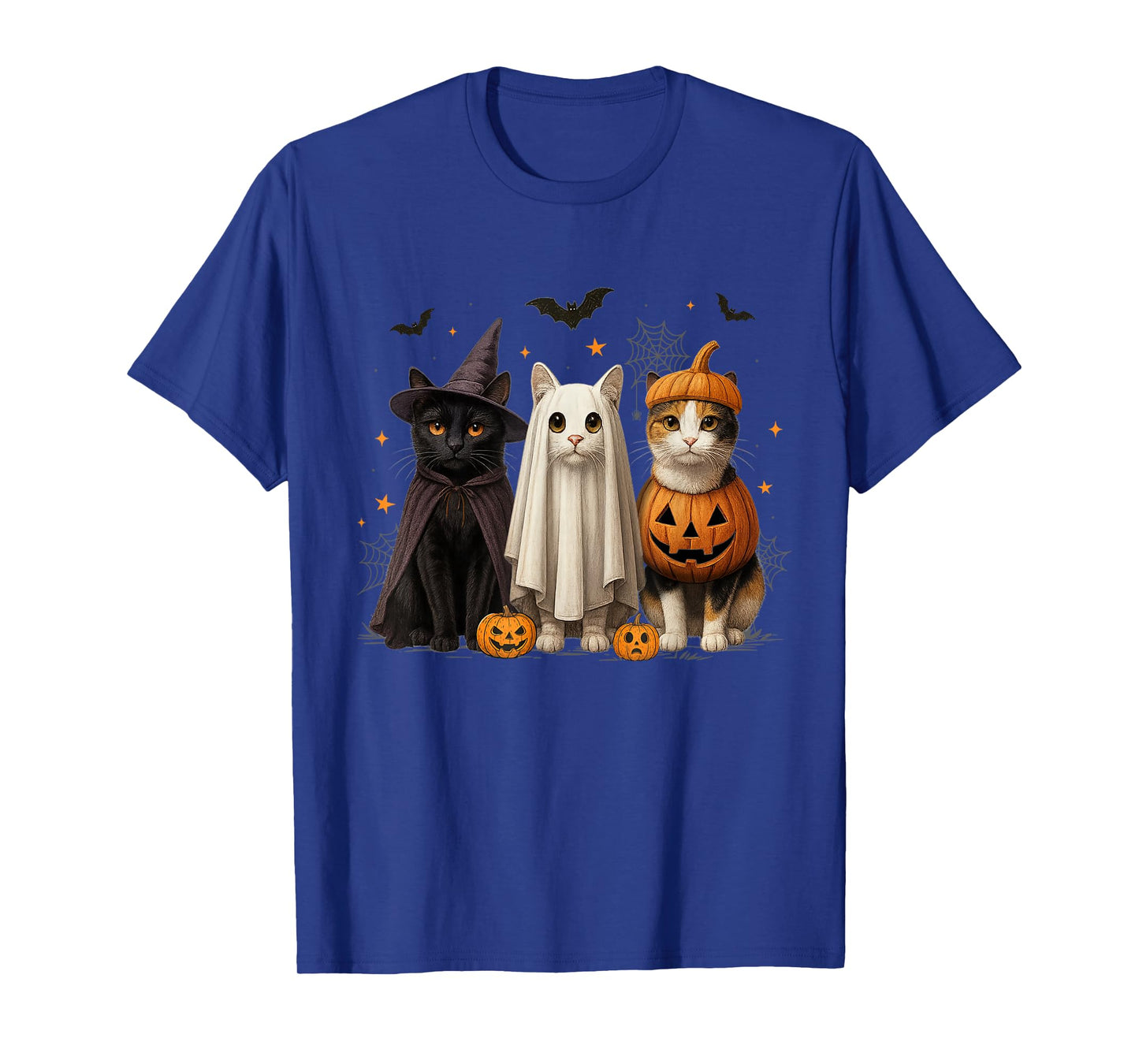 Cute Cat Witch Ghost Pumpkin Halloween Costume Spooky Funny T-Shirt
