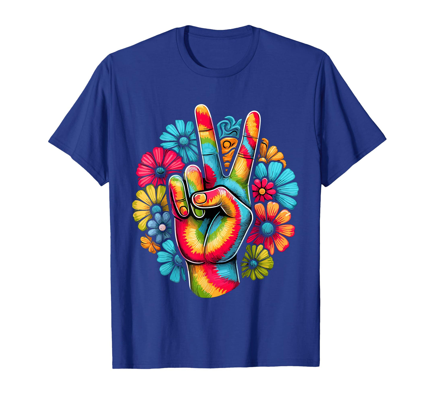 Love and Peace Tie Dye Flower Hippie T-Shirt
