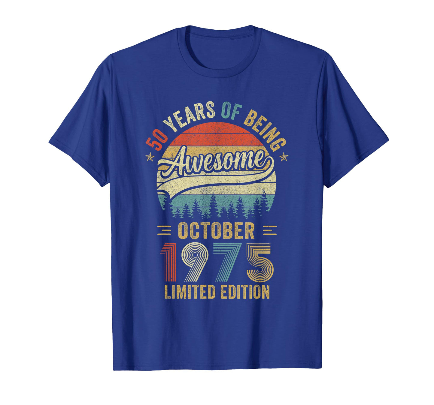 Vintage October 1975 Old 50Th Birthday Men Women T-Shirt