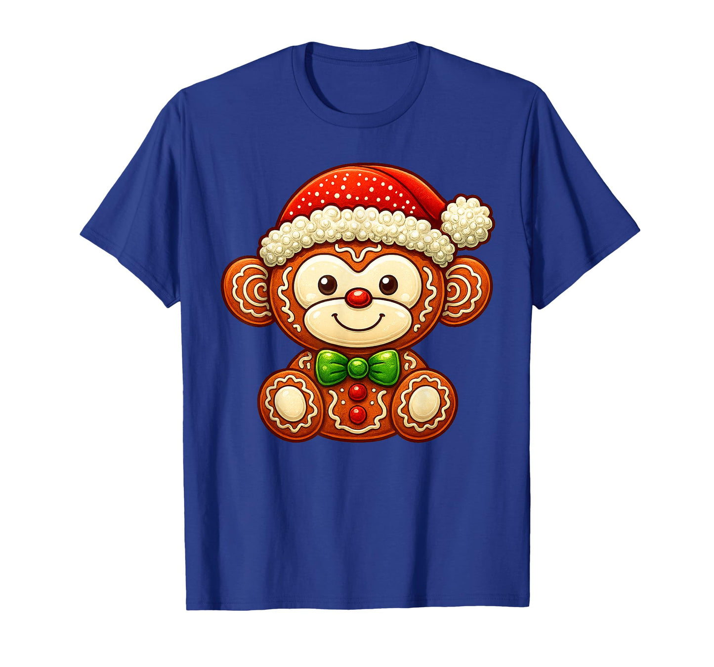 Funny Gingerbread Man Monkey Christmas Womens Mens Gifts T-Shirt
