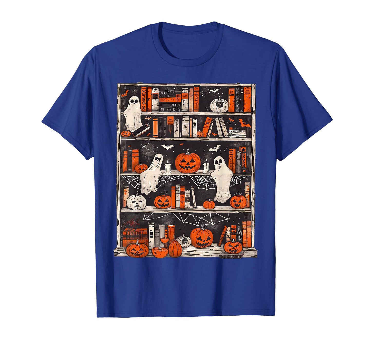 Ghost Bookcase Shirt Ghost Book Halloween Teacher Book Lover T-Shirt