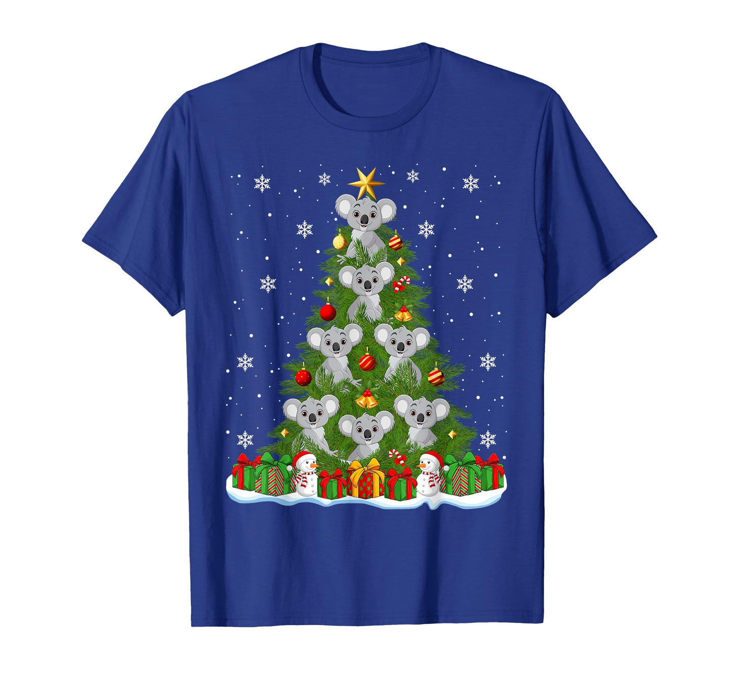 Cute Koala Christmas Tree Holiday Decor Funny Xmas Lights T-Shirt