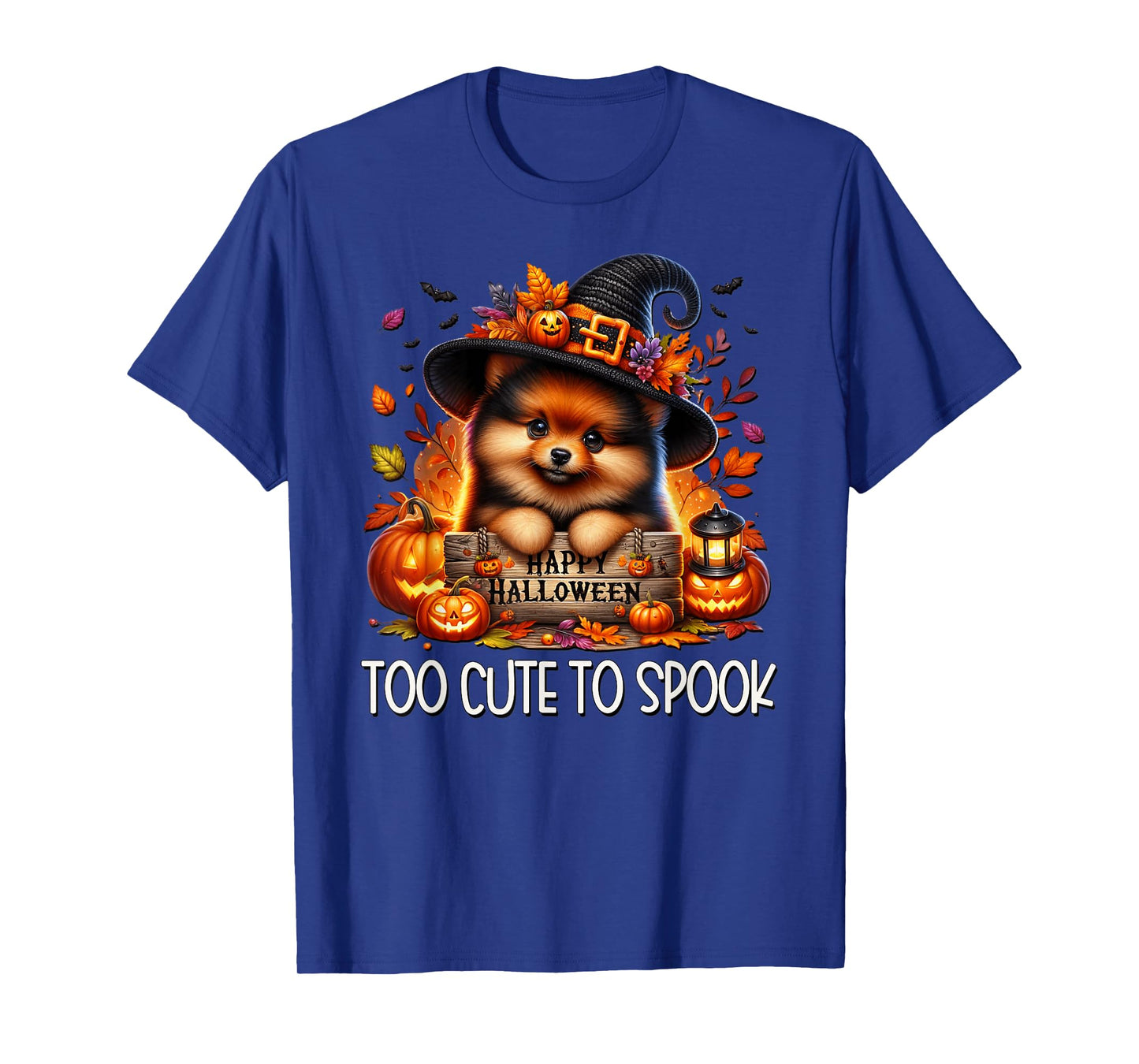Pomeranian Puppy is Too Cute to Spook for Pom Mom Halloween T-Shirt